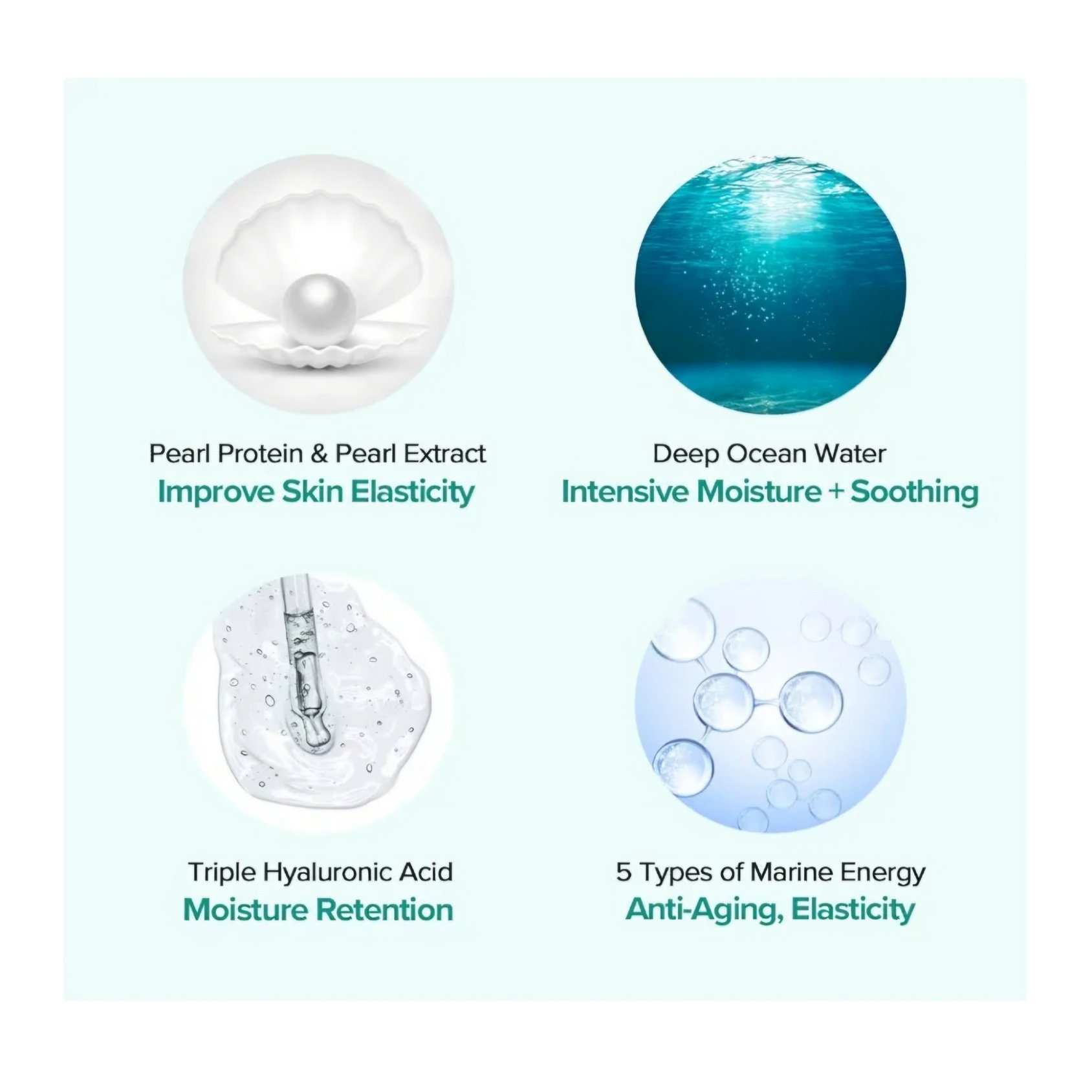 Pearl and sea water-infused JMsolutions mask for firmer, clearer, and hydrated complexion.