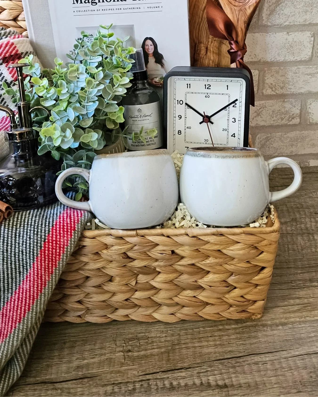 Unique holiday gift basket with cozy home essentials, perfect for housewarming, client appreciation, or seasonal gifting.