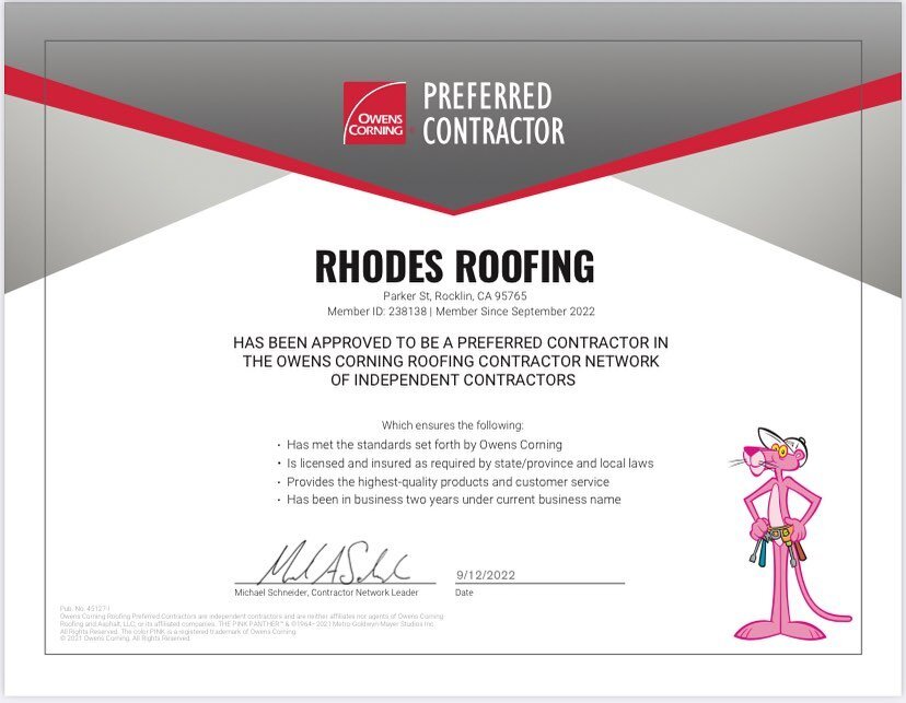 Excited to be #certified through @owenscorningroofing This means we can now offer extended warranties you can&rsquo;t get otherwise &amp; offer you the best of their products. #smallbusiness #roofing #roofingcontractor #rhodesroofing #placer #placerc