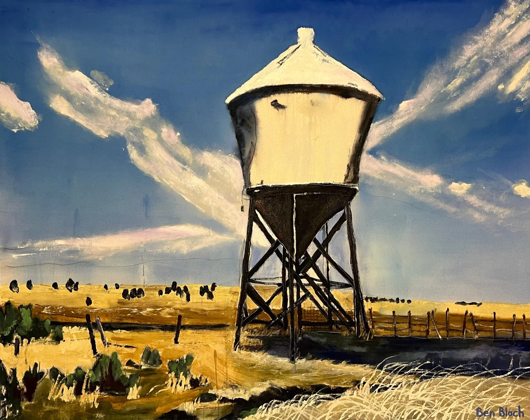 Rural Water Tower on the Plains • $2000