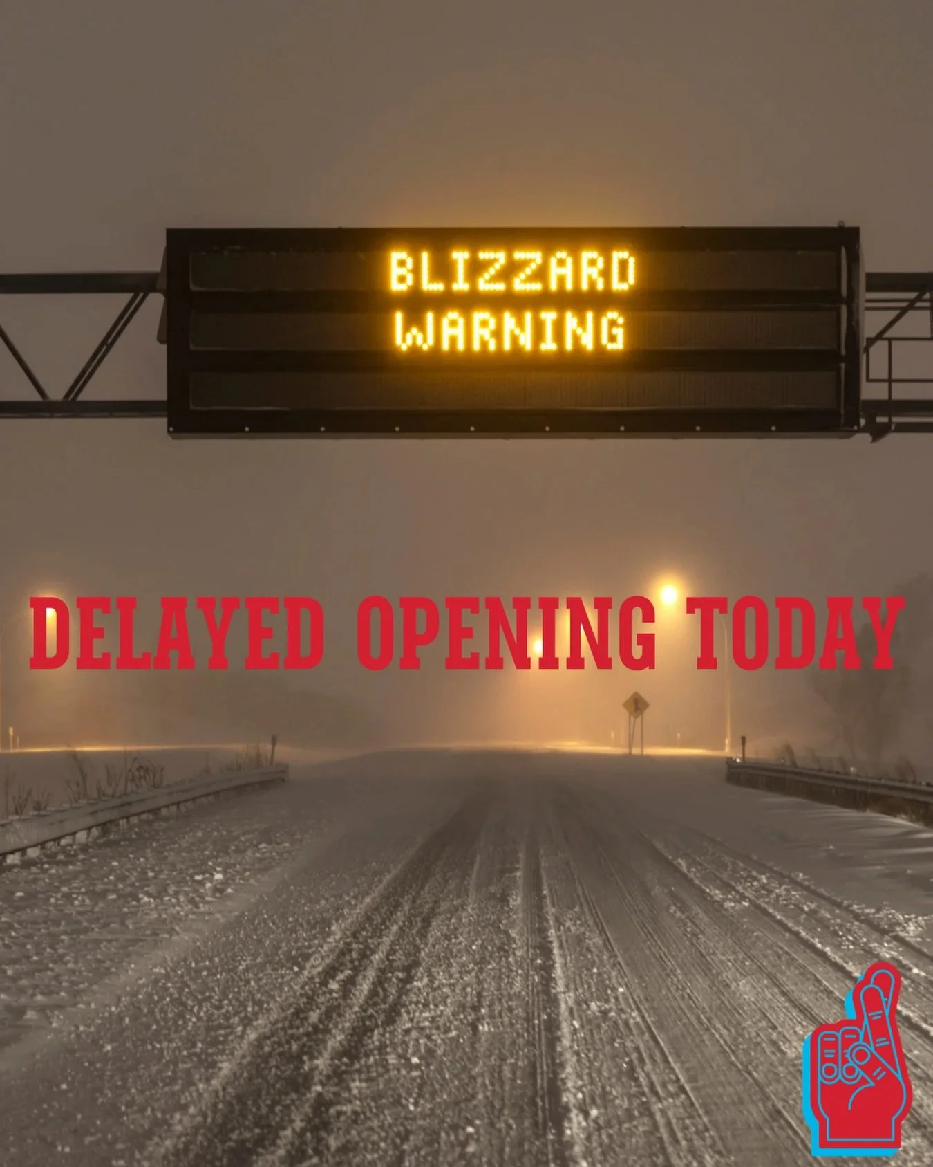 DUE TO BLIZZARD WE ARE DELAYING OPENING TODAY UNTIL 3pm!

Sorry for the inconvenience, drive safe out there fam!