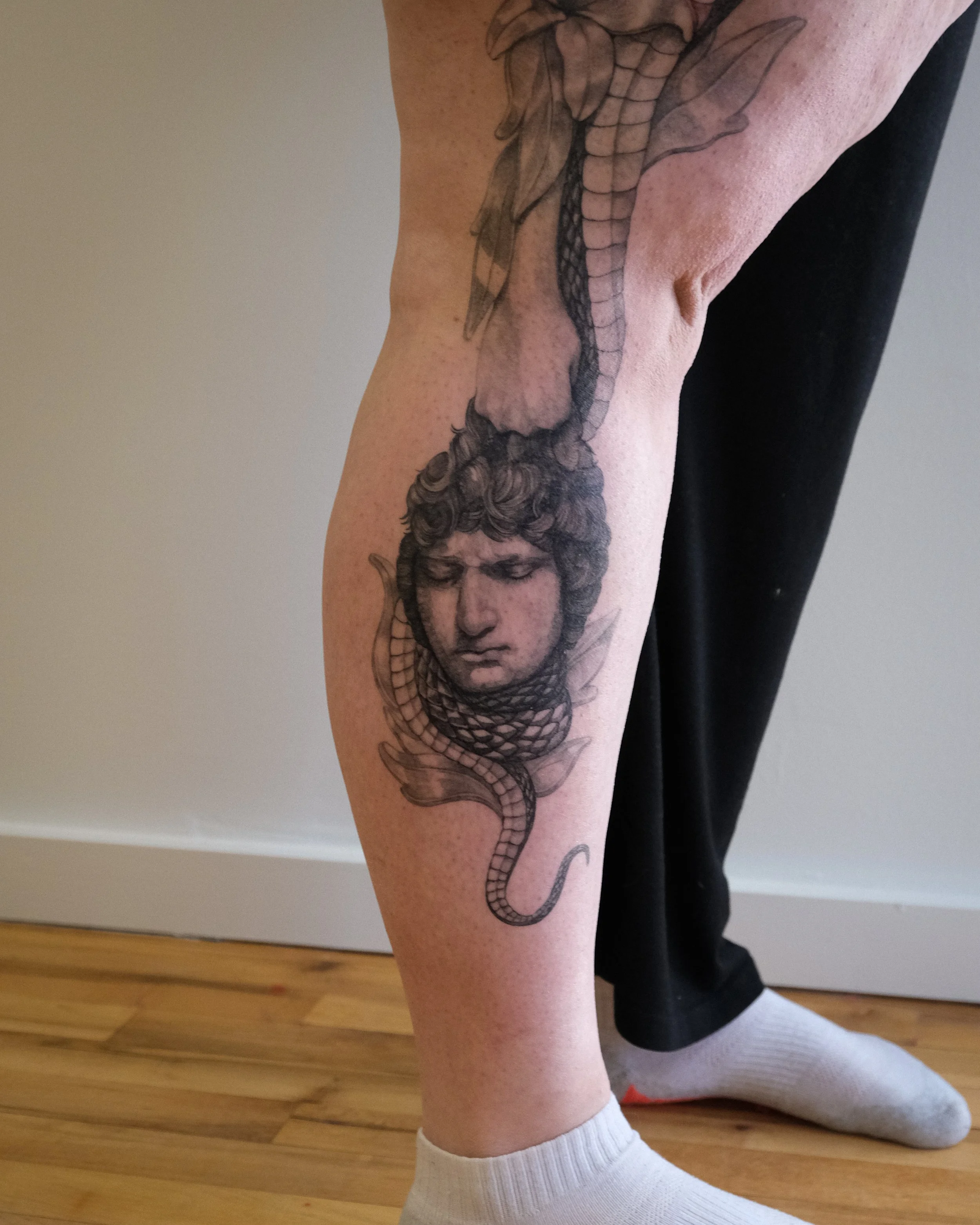 Medusa Leg Panel (half healed, half new - 2025)