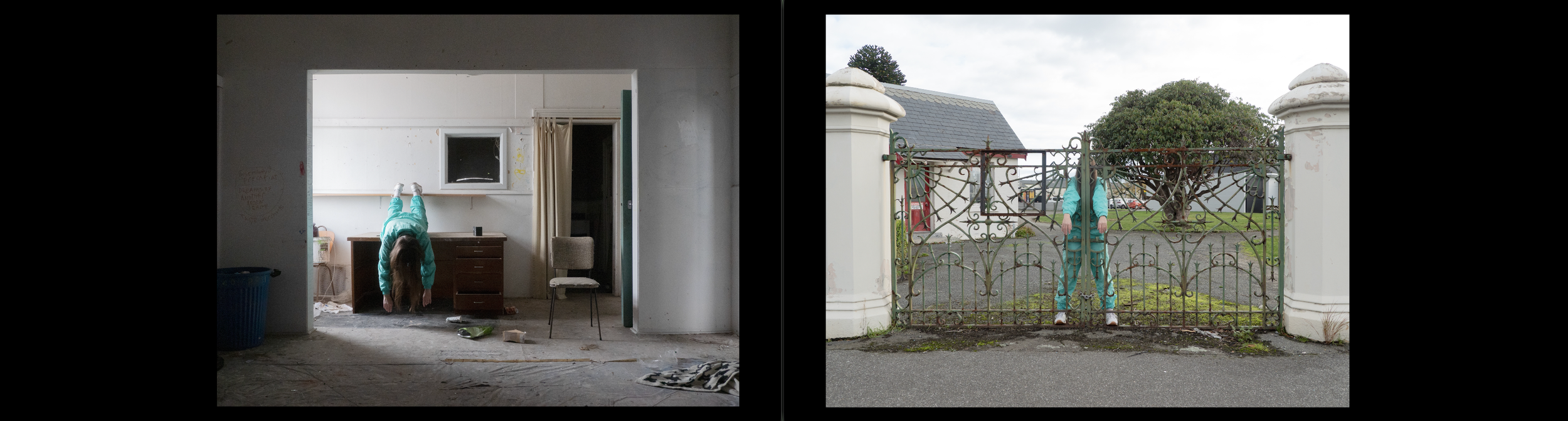 inside/outside, two-channel HD video installation, silent, 2024–2026, video still