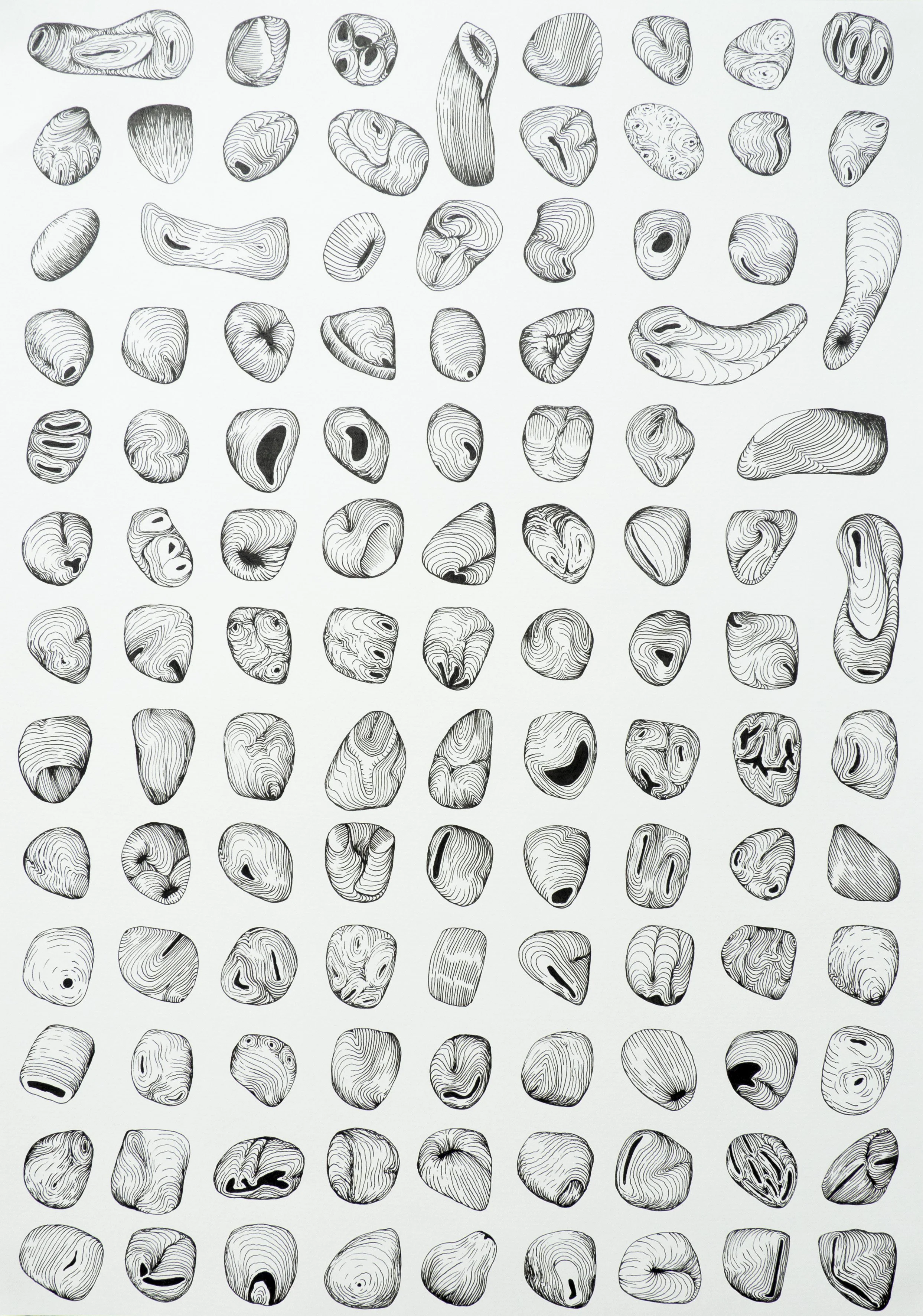 #2 / movement for 443 bodies in 12 scenes, ink on paper, each 59,4 x 42cm, Zurich 2018/19