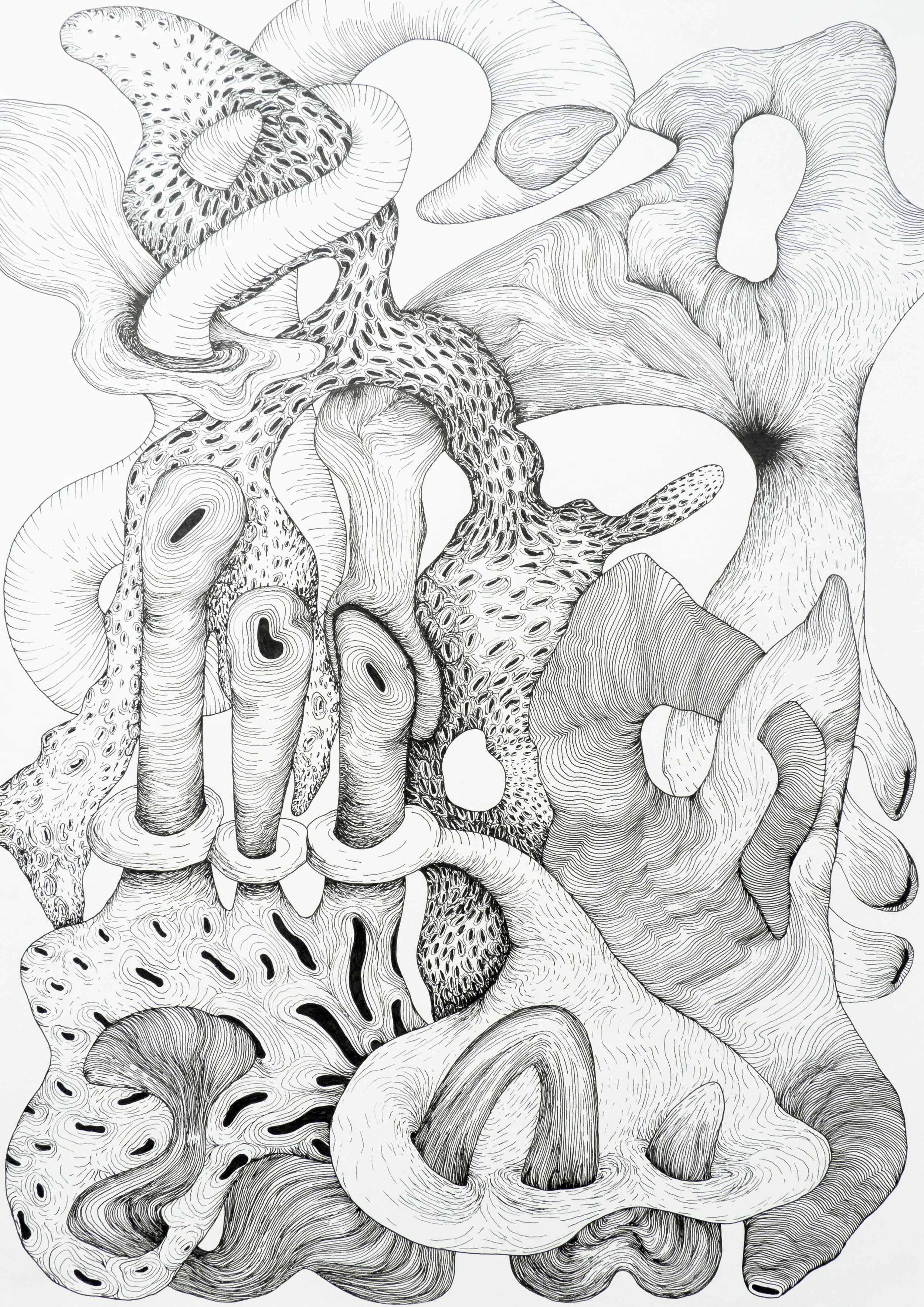 #6 / movement for 443 bodies in 12 scenes, ink on paper, each 59,4 x 42cm, Zurich 2018/19