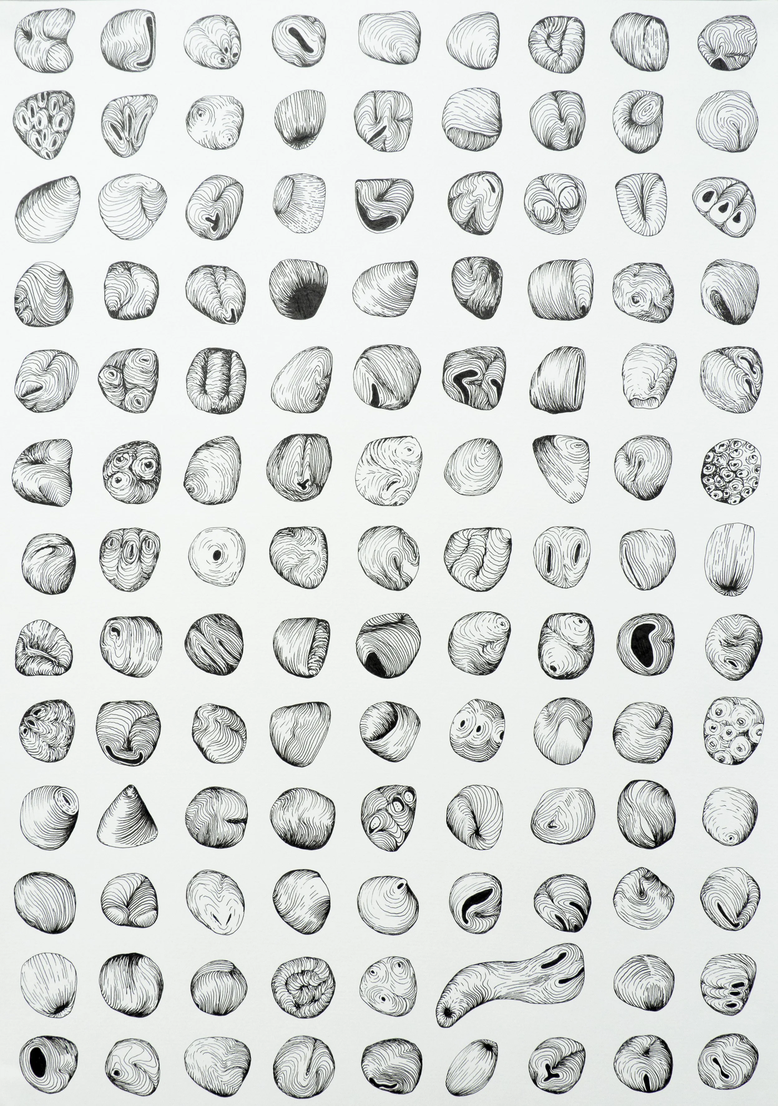 #1 / movement for 443 bodies in 12 scenes, ink on paper, each 59,4 x 42cm, Zurich 2018/19