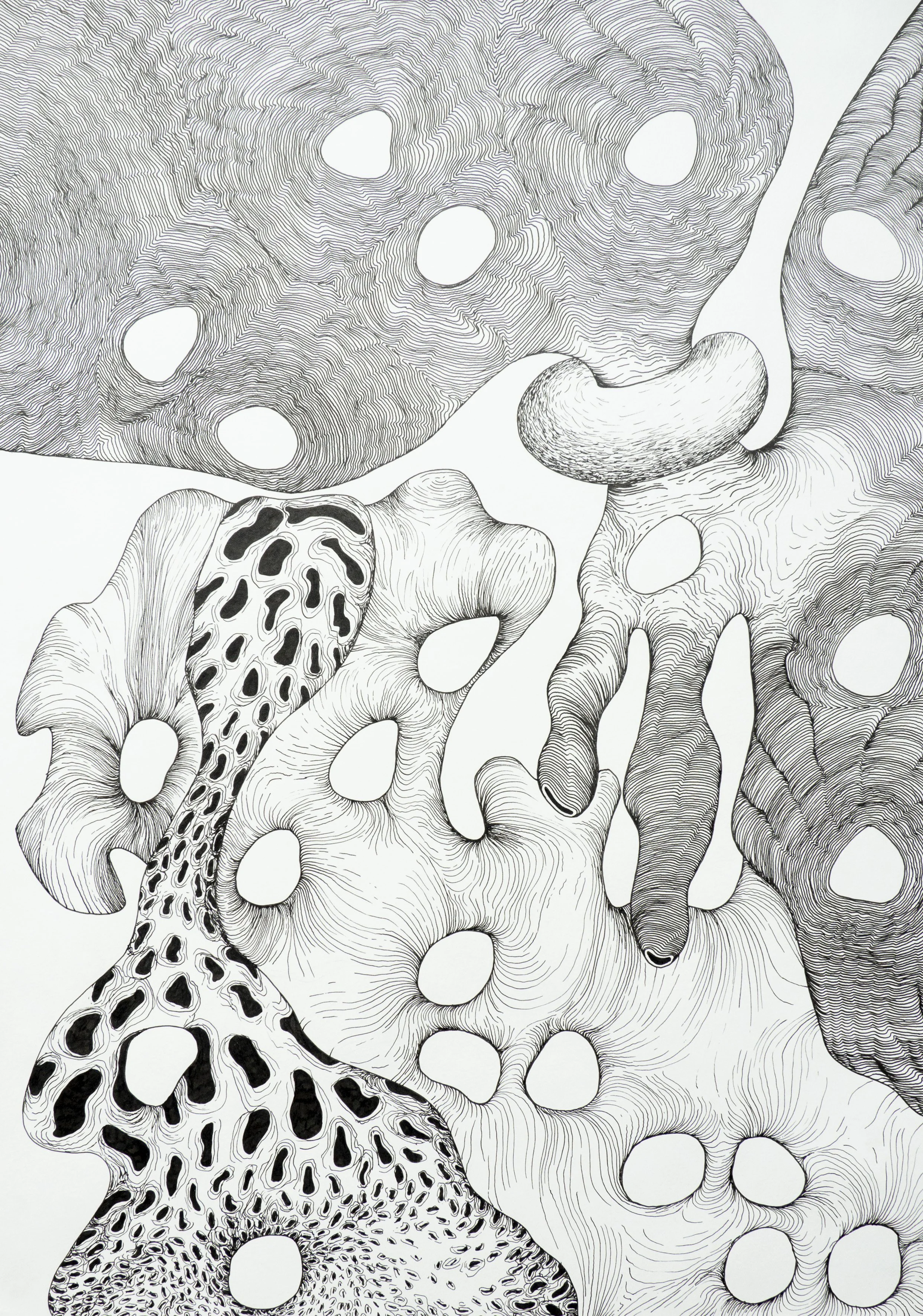 #8 / movement for 443 bodies in 12 scenes, ink on paper, each 59,4 x 42cm, Zurich 2018/19