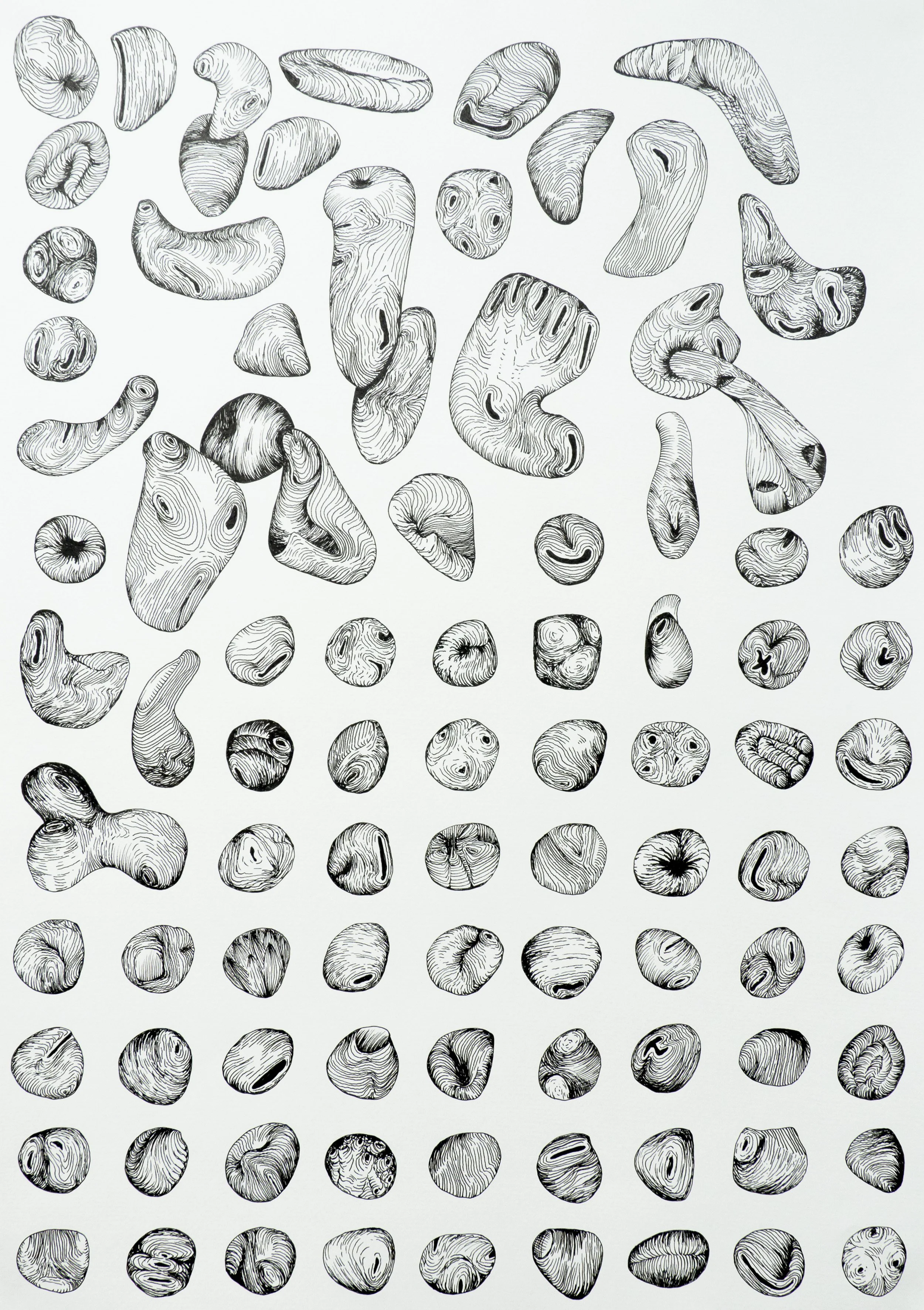 #3 / movement for 443 bodies in 12 scenes, ink on paper, each 59,4 x 42cm, Zurich 2018/19