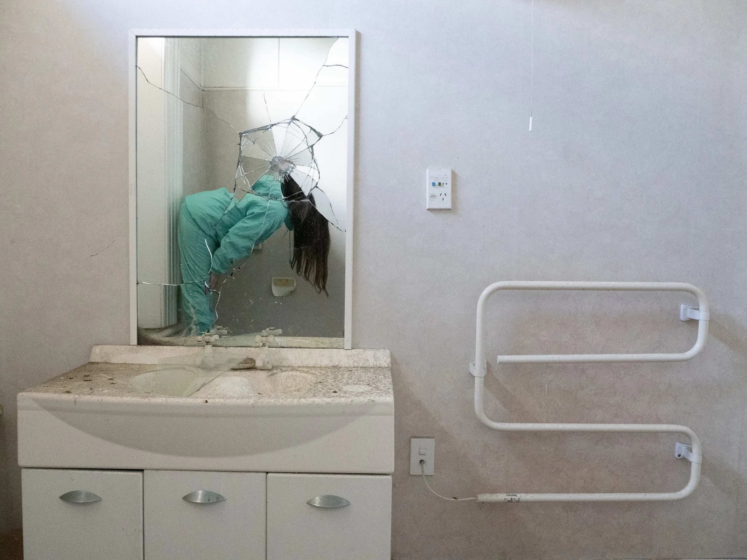 inside/outside, two-channel HD video installation, silent, 2024–2026, detail