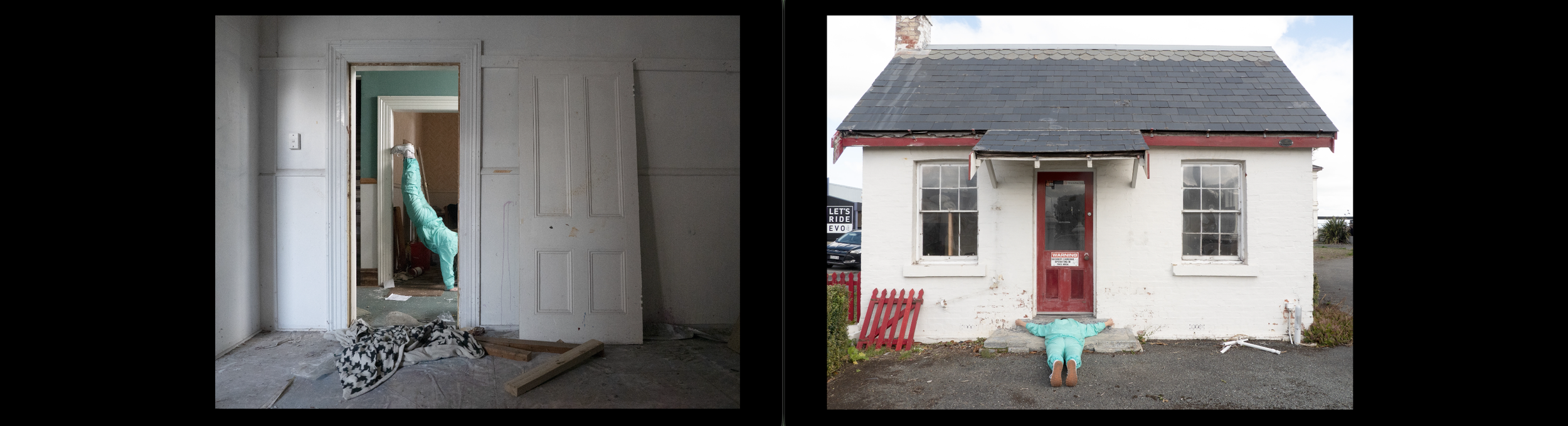 inside/outside, two-channel HD video installation, silent, 2024–2026, video still