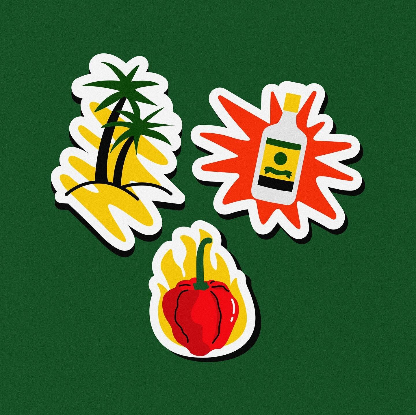 On-brand vector stickers for an Afro-Carribean restaurant. 
✨
Icons and stickers that are cohesive with your brand, give your brand identity an extra sprinkle of personality without doing too much or too little!
✨
Drop me a message if you'd like to d