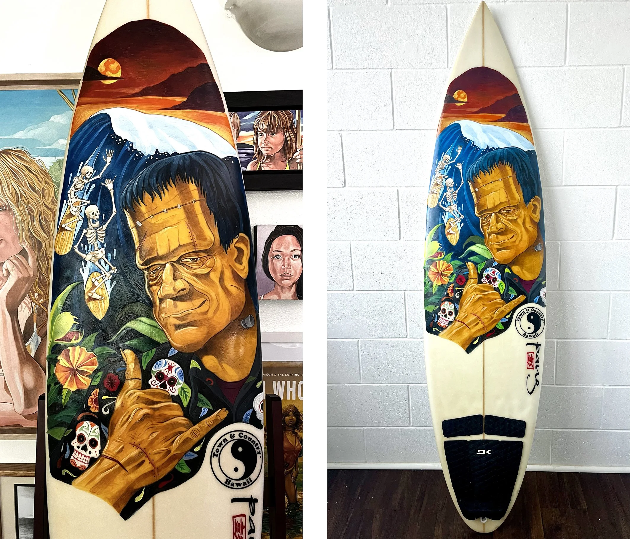 FrankenShaka., Oil on SurfBoard, 2025