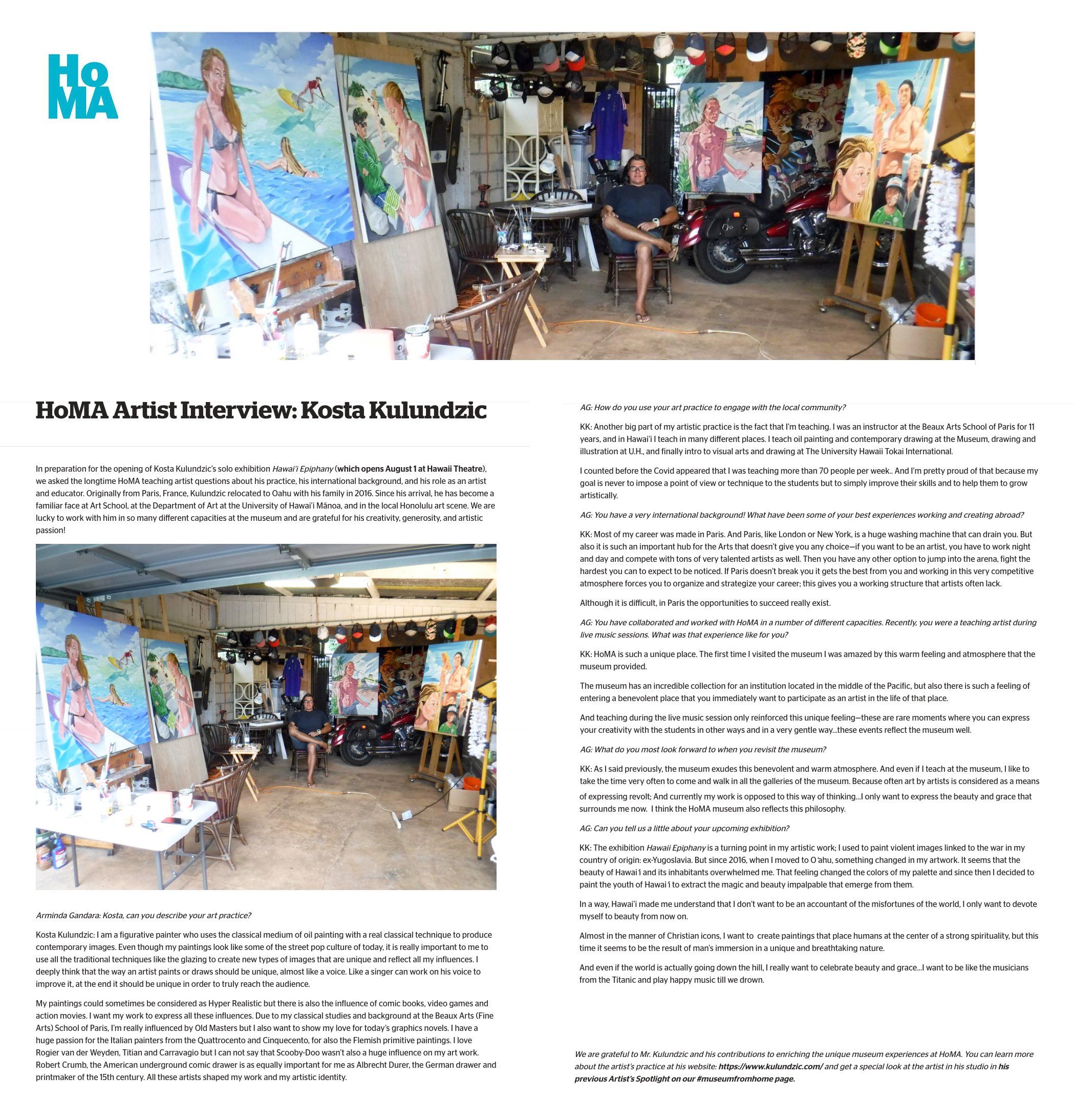 Homa, Honolulu 2020