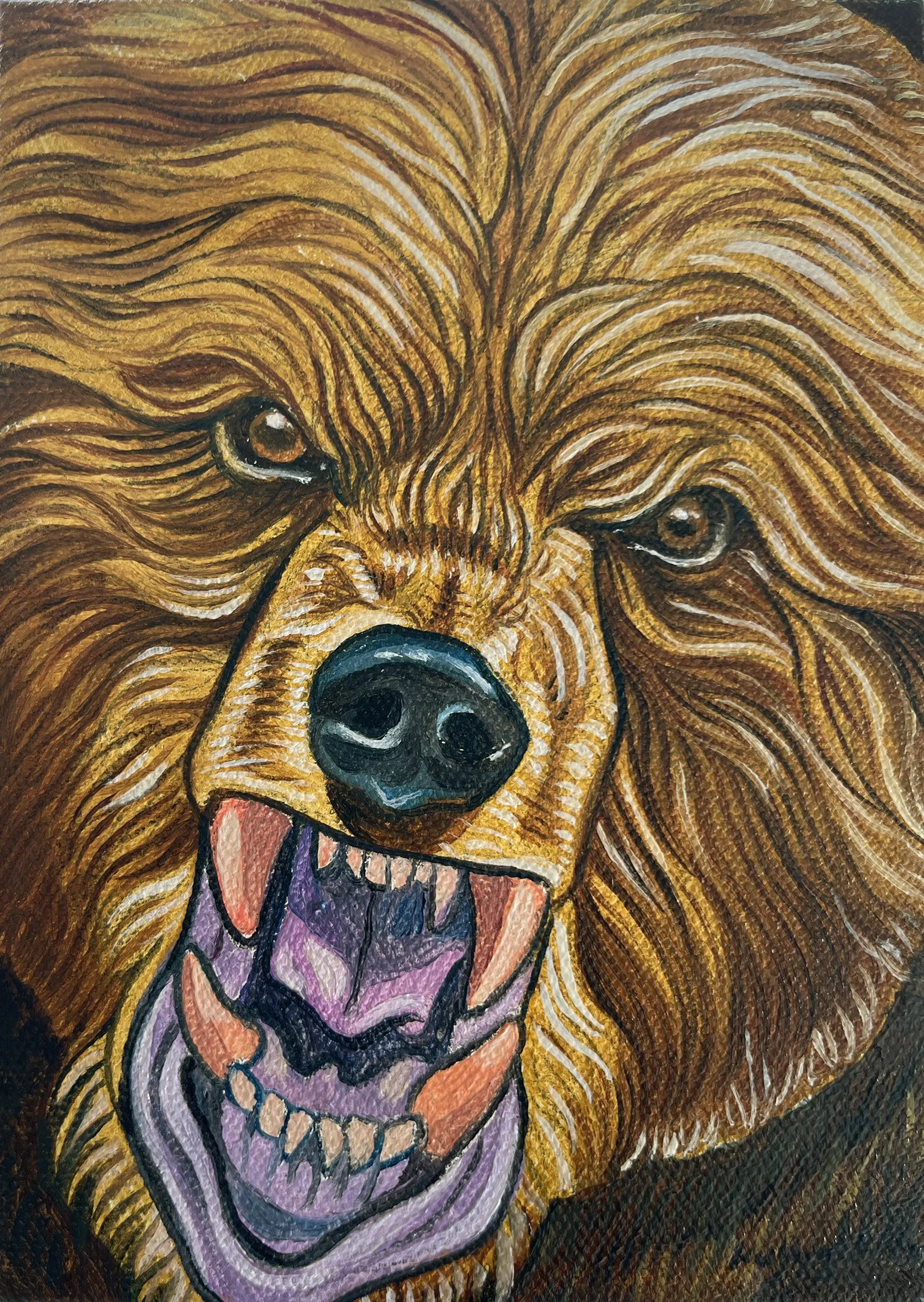 Da Bear #2, 5 x 7 inches, oil on Canvas