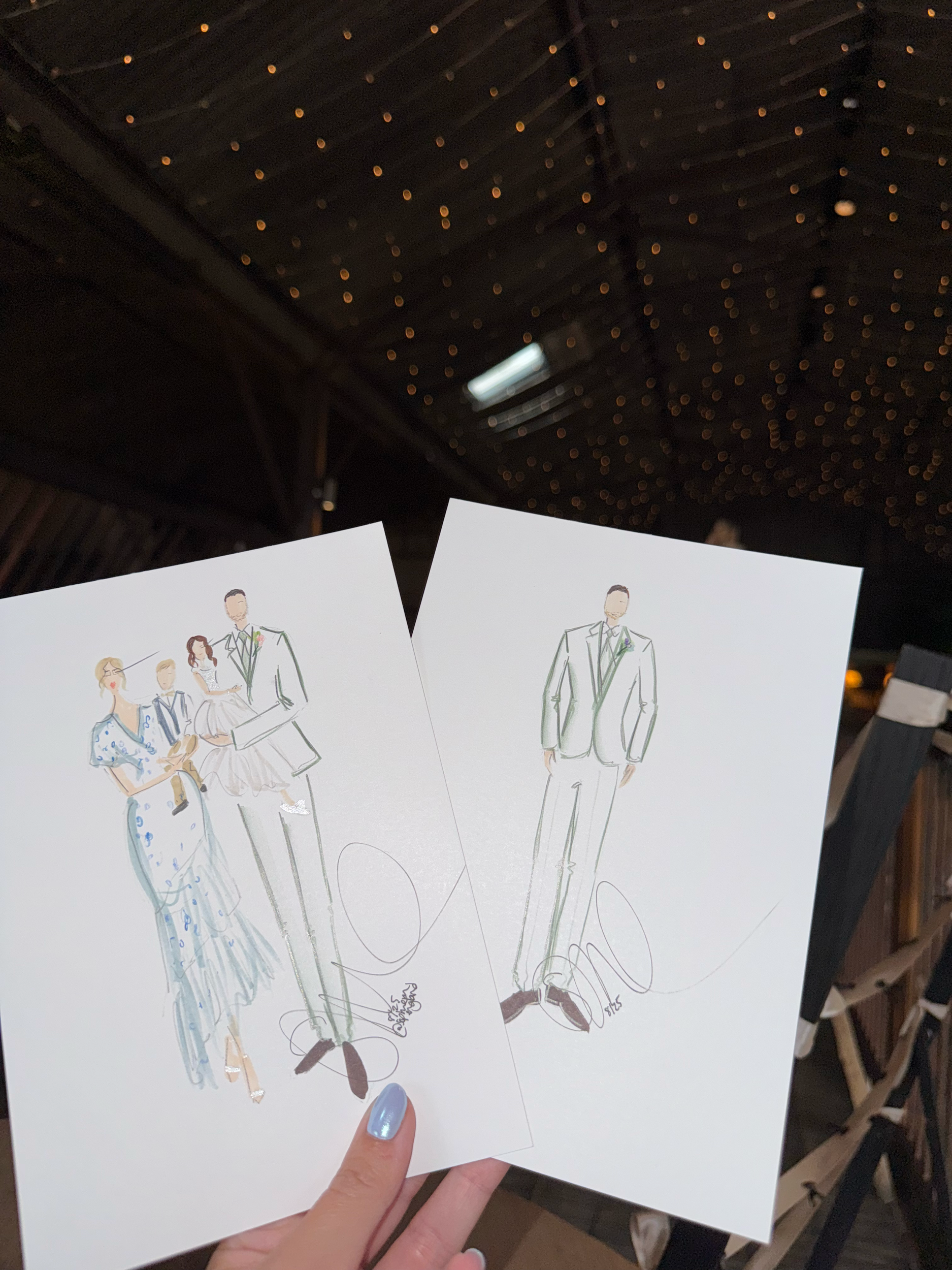 live wedding/event guest fashion illustration