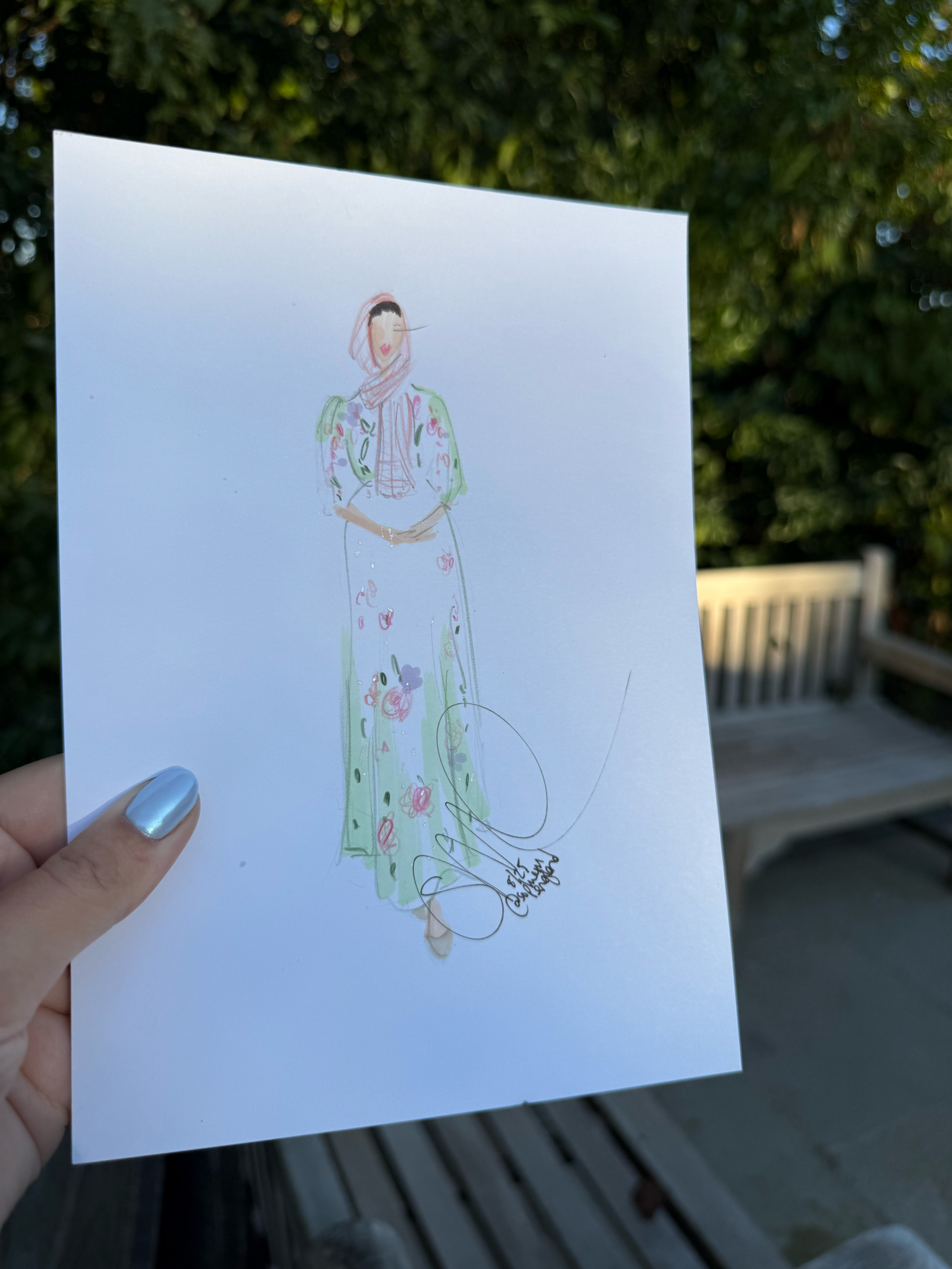 Live wedding guest fashion illustration 