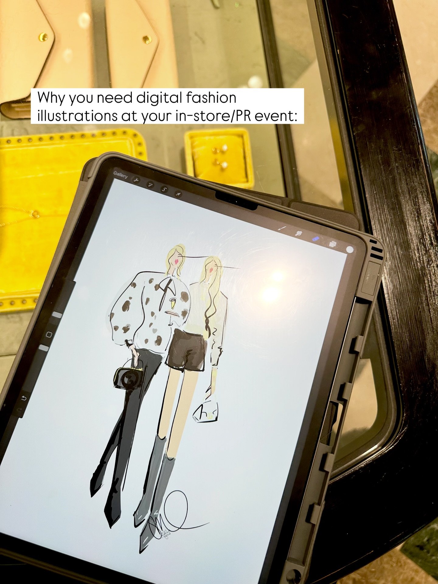 Reasons you need a digital illustrator at your instore/brand/PR event! 

DM me to find out more 💌 

#eventillustration #digitalart #brandevent #prevent #luxuryfashion #luxurybrand #highendfashion #selfridges #selfridgesevents #gucci