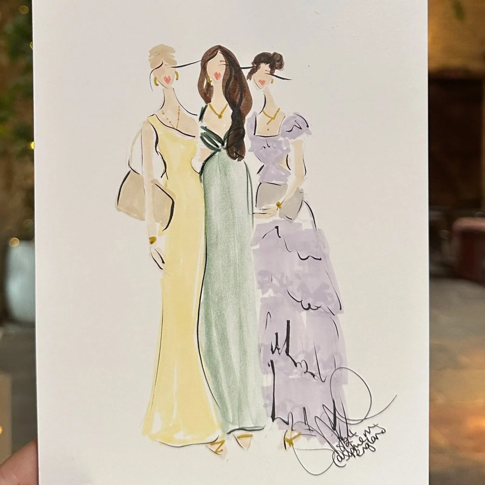 Bridesmaids live fashion illustration