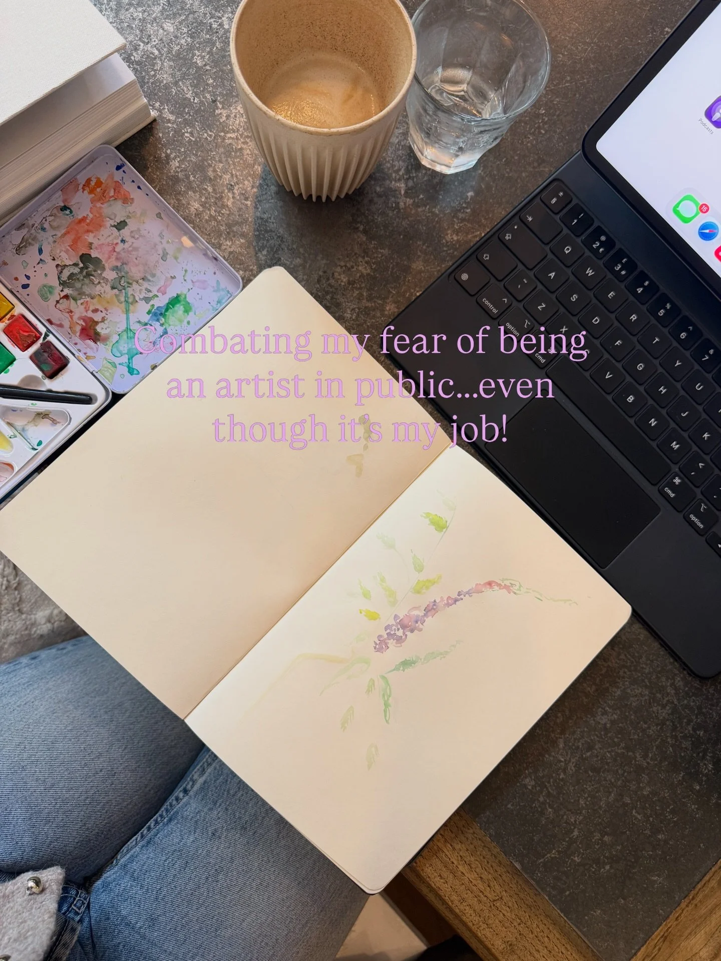 This week I painted some flowers and croissants in Matilda&rsquo;s! 

Turns out I&rsquo;d forgotten my pencil/pens but did have my watercolours- I enjoyed using the one medium but realised how stumped I was when it came to drawing people! I loved dra