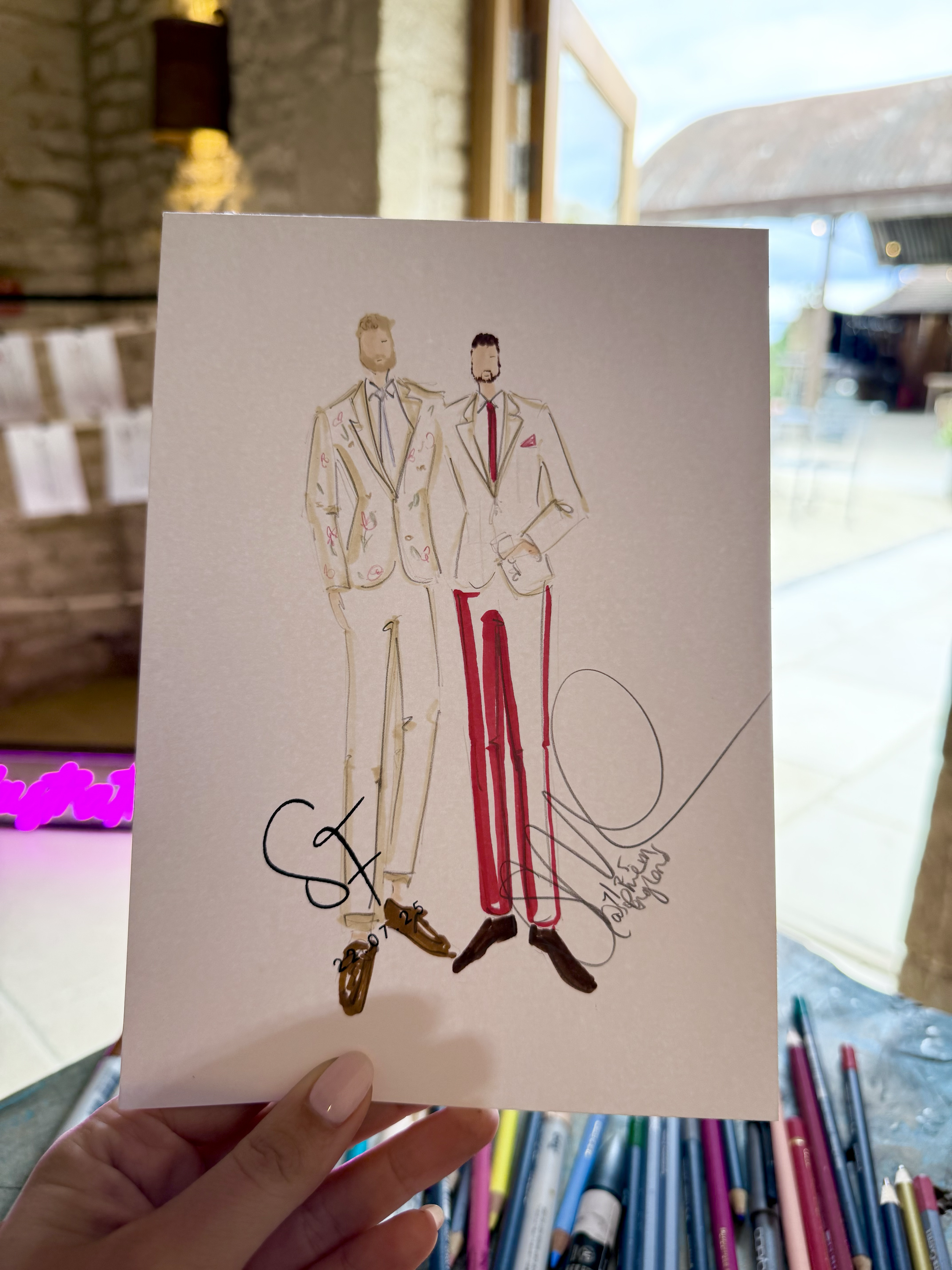 wedding guest live fashion illustration