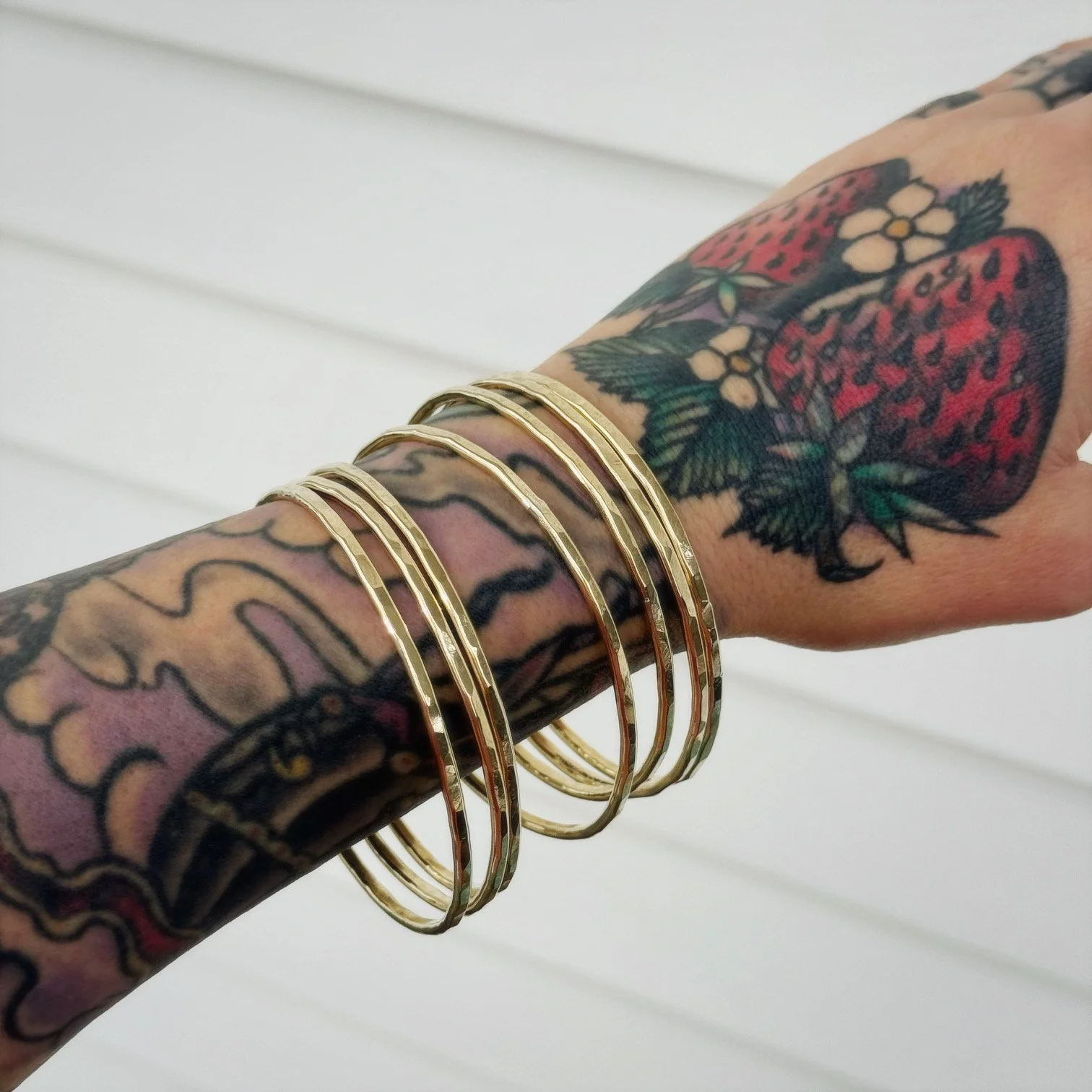 Hammered Brass Bangles