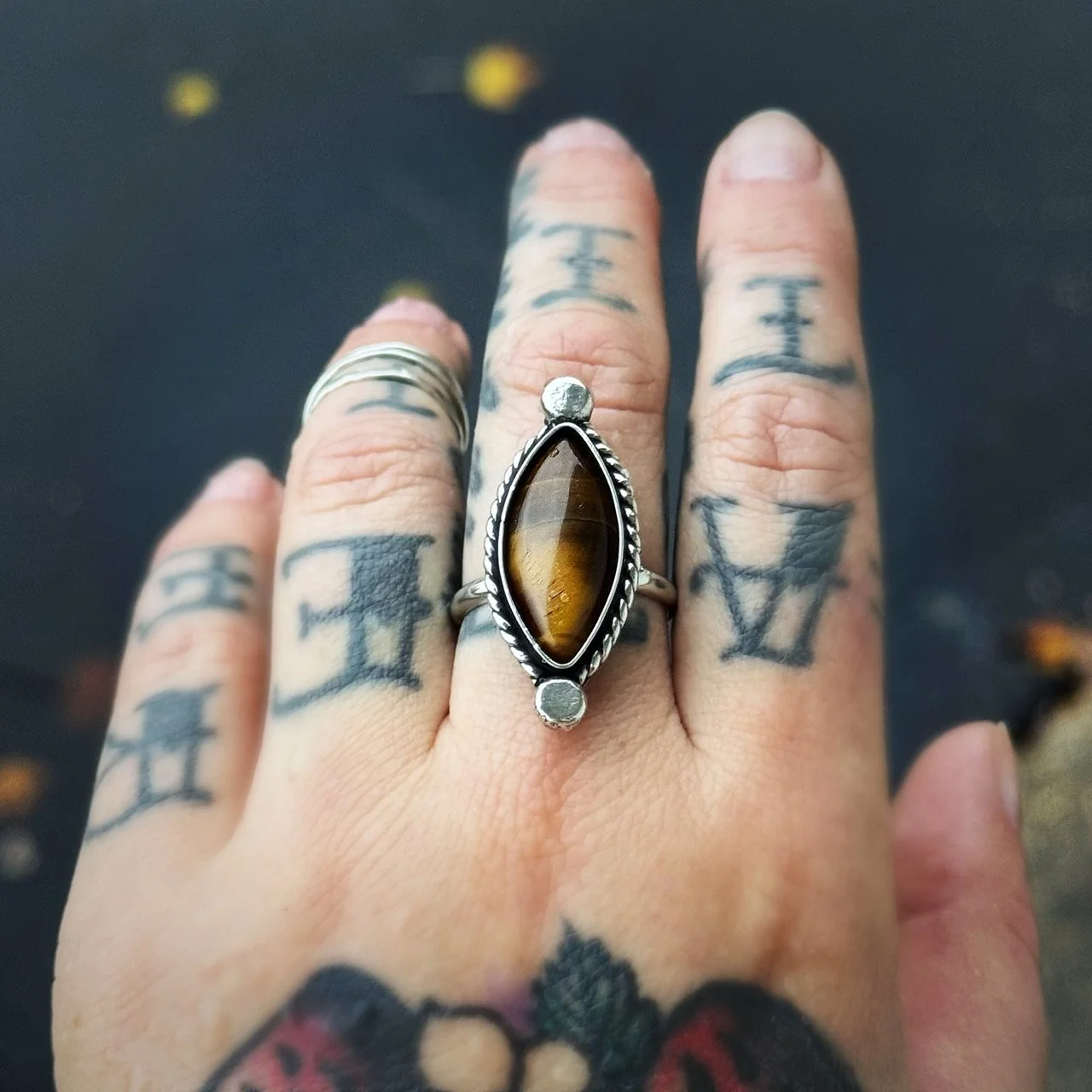 Tiger's Eye Marquise Ring