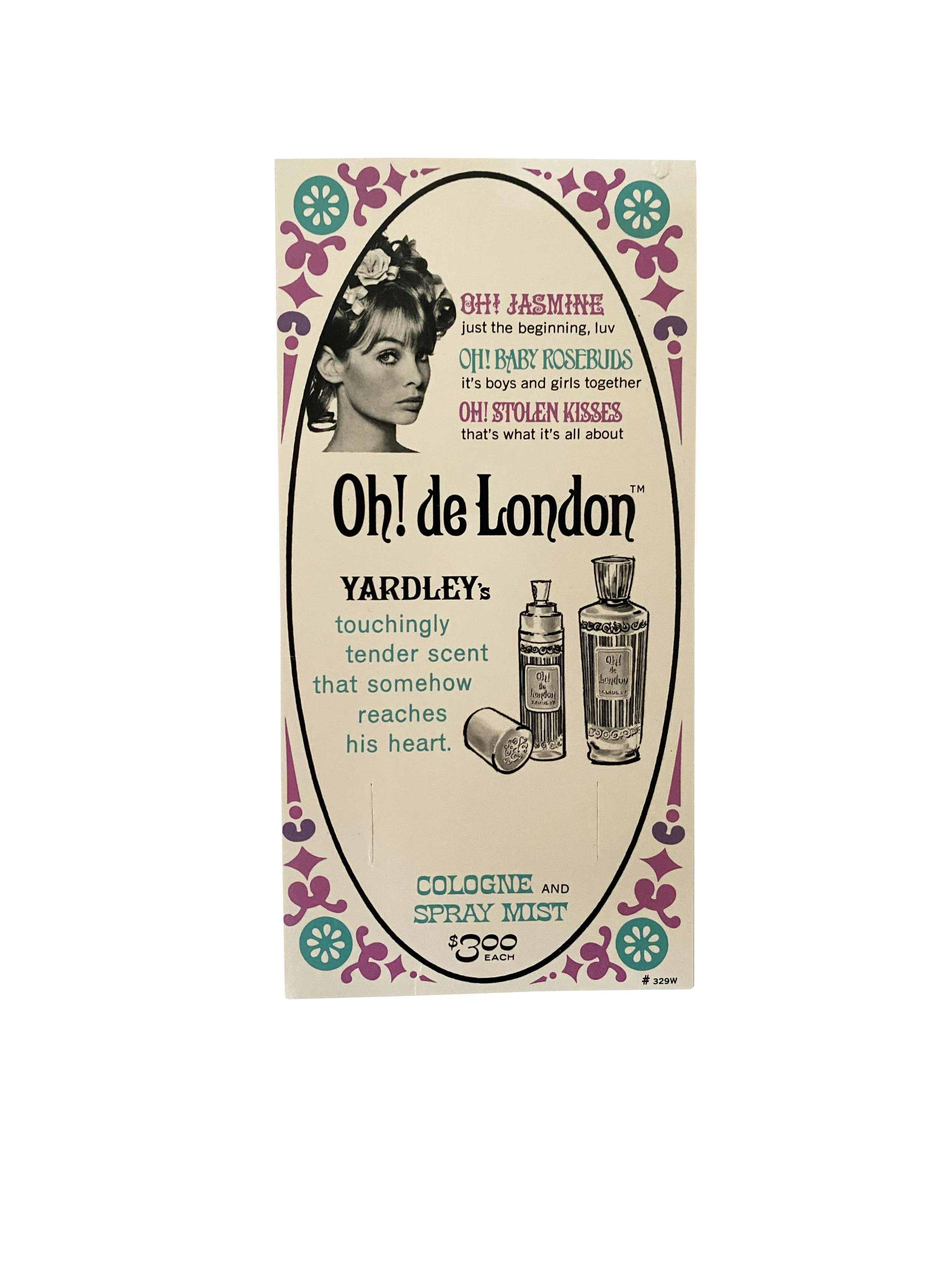 Yardley Oh! de London sample card (without product)