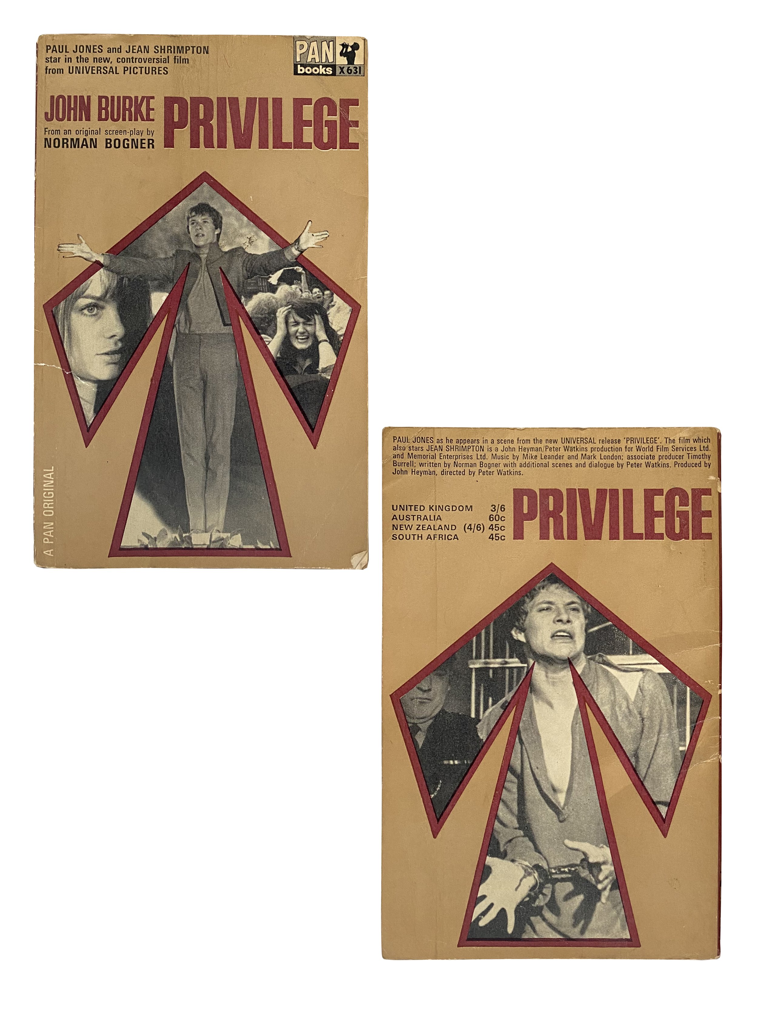 Privilege by John Burke from an original screenplay by Norman Bogner British paperback 1967