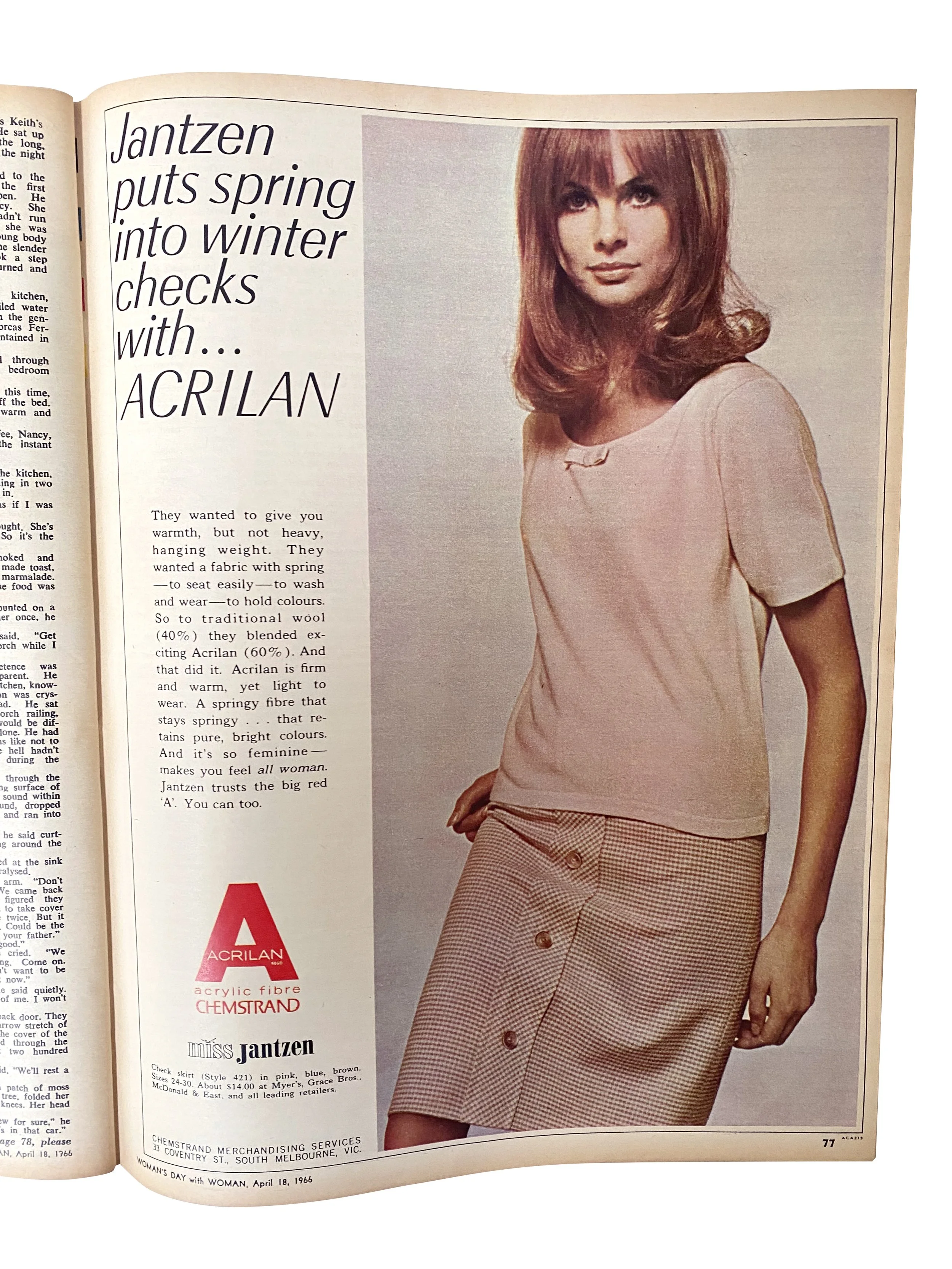 Jantzen puts spring into winter checks with...Acrilan.