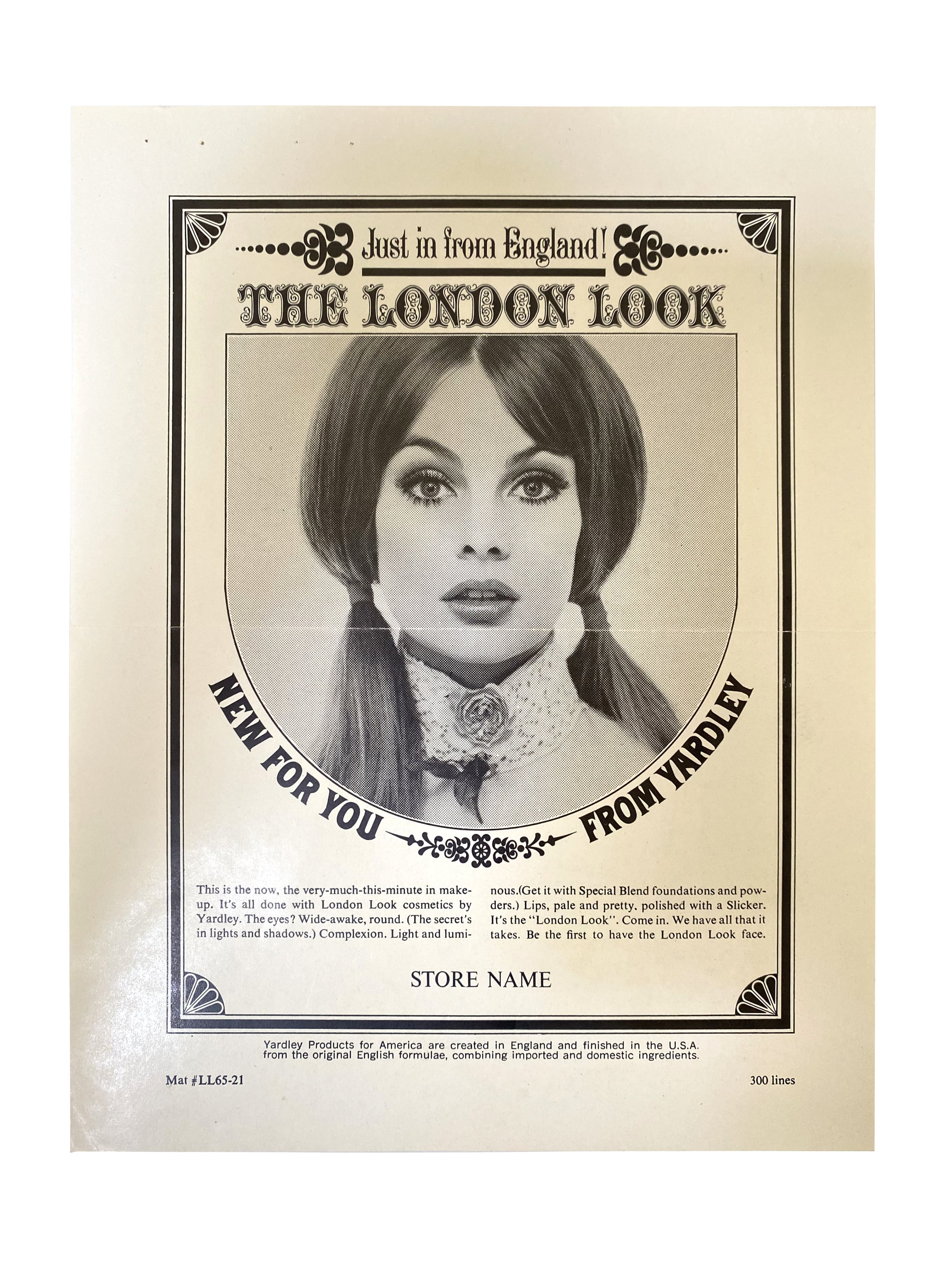 Yardley "The London Look - New For You from Yardley" customizable drugstore poster