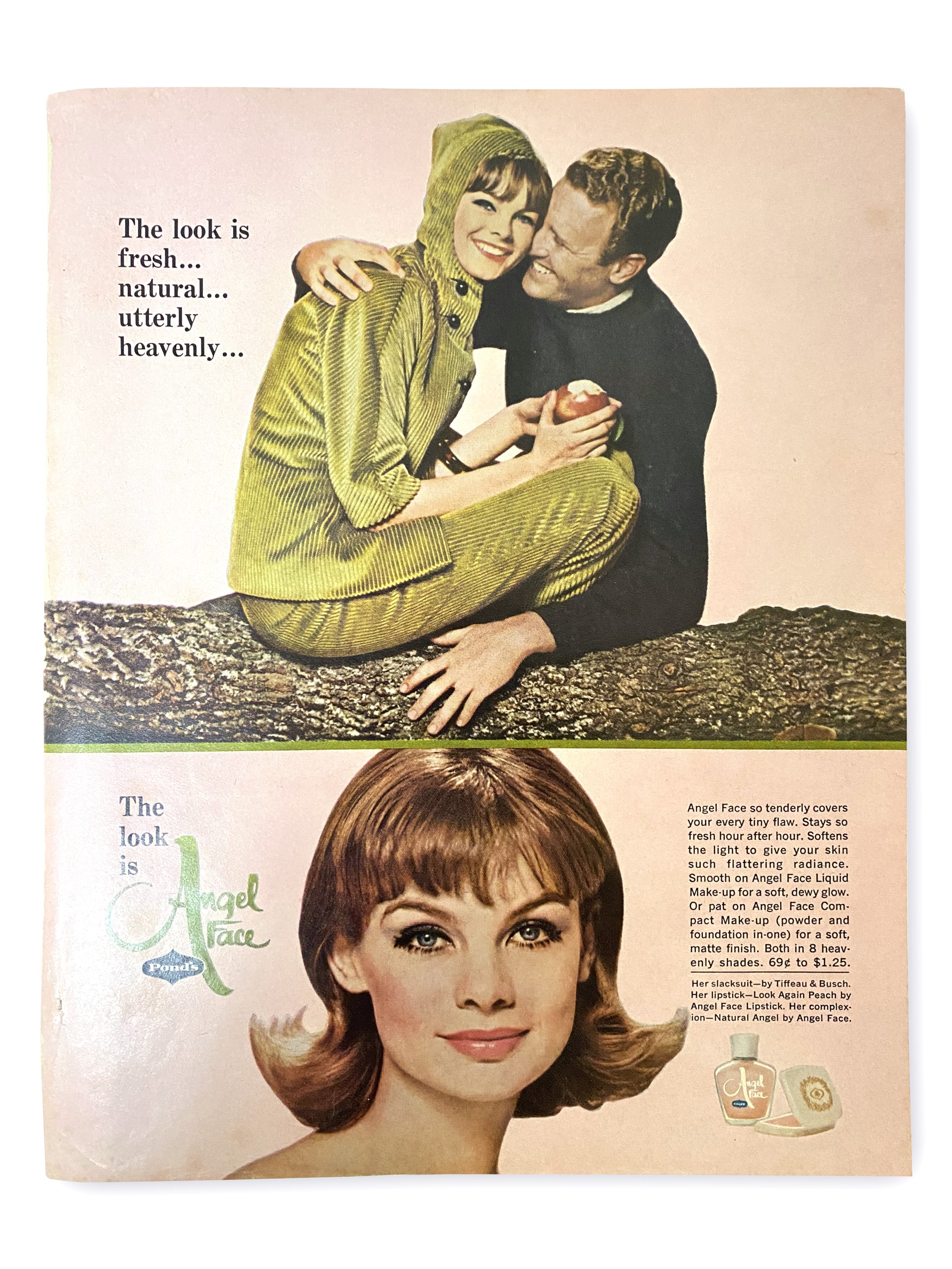 Pond's - The look is fresh...natural...utterly heavenly...the look is Angel Face. (apple)