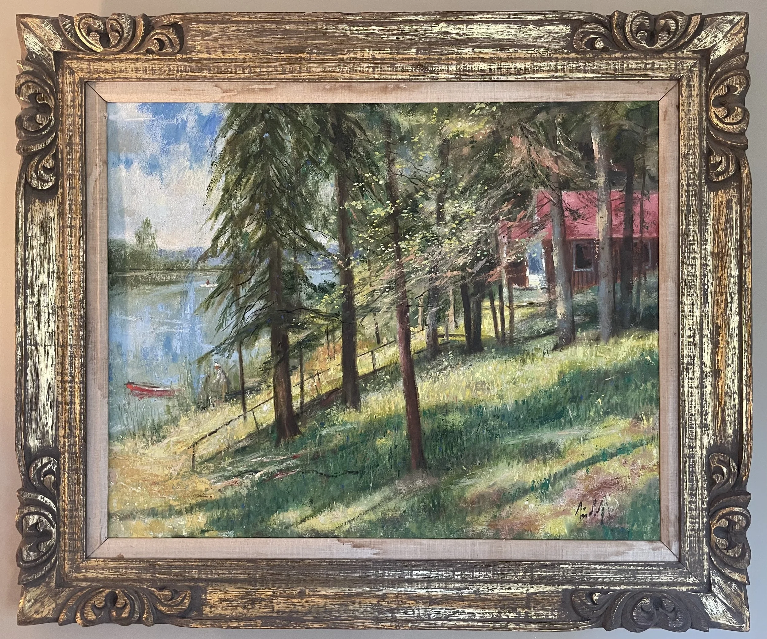 Simpler Times: Man and Canoe (24x36) - NOT FOR SALE