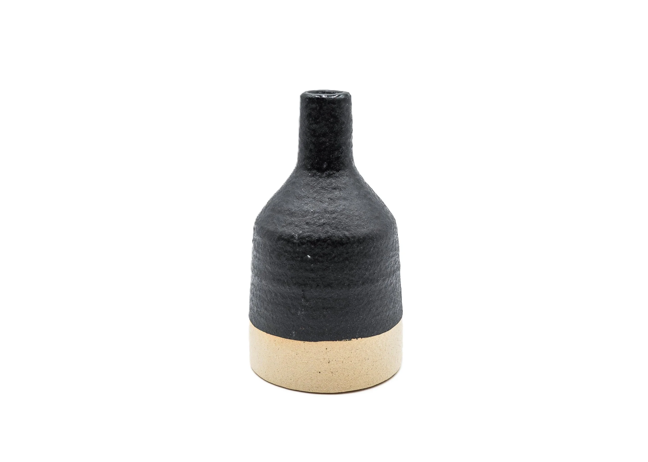 black-and-cream-two-tone-bottle-neck-ceramic-vessel-jug-pottery-tabletop-accessory-decor-image1.JPG
