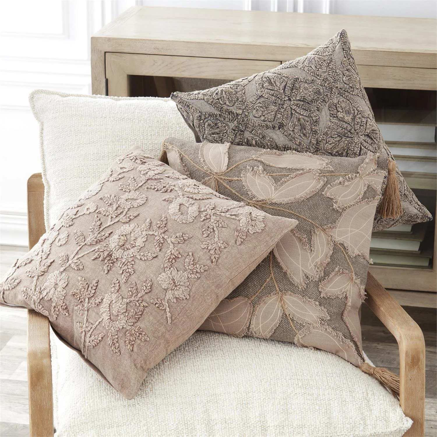 gray-with-taupe-tan-leaf-embroidered-applique-square-20-inch-throw-toss-accent-pillow-with-tassels-image2.jpg