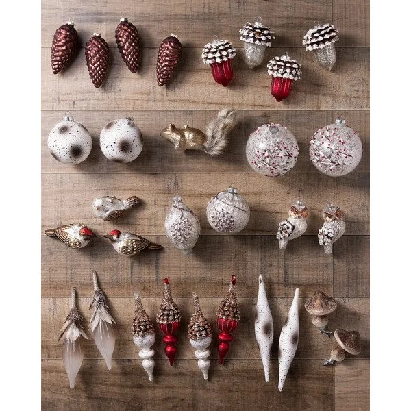 Alpine Grove Glass Ornament Set