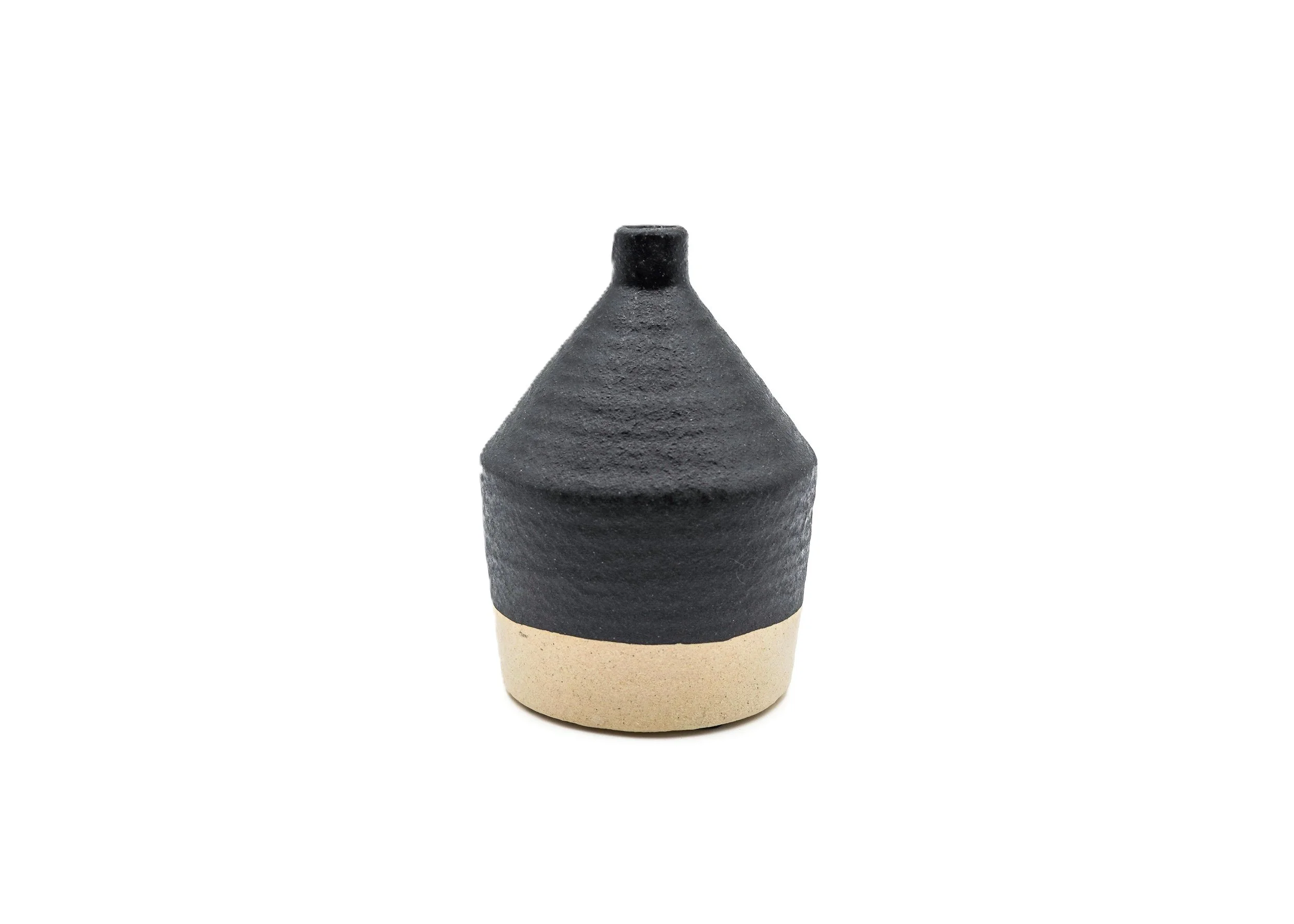 Black & Cream Two-Tone Ceramic Small Vessel