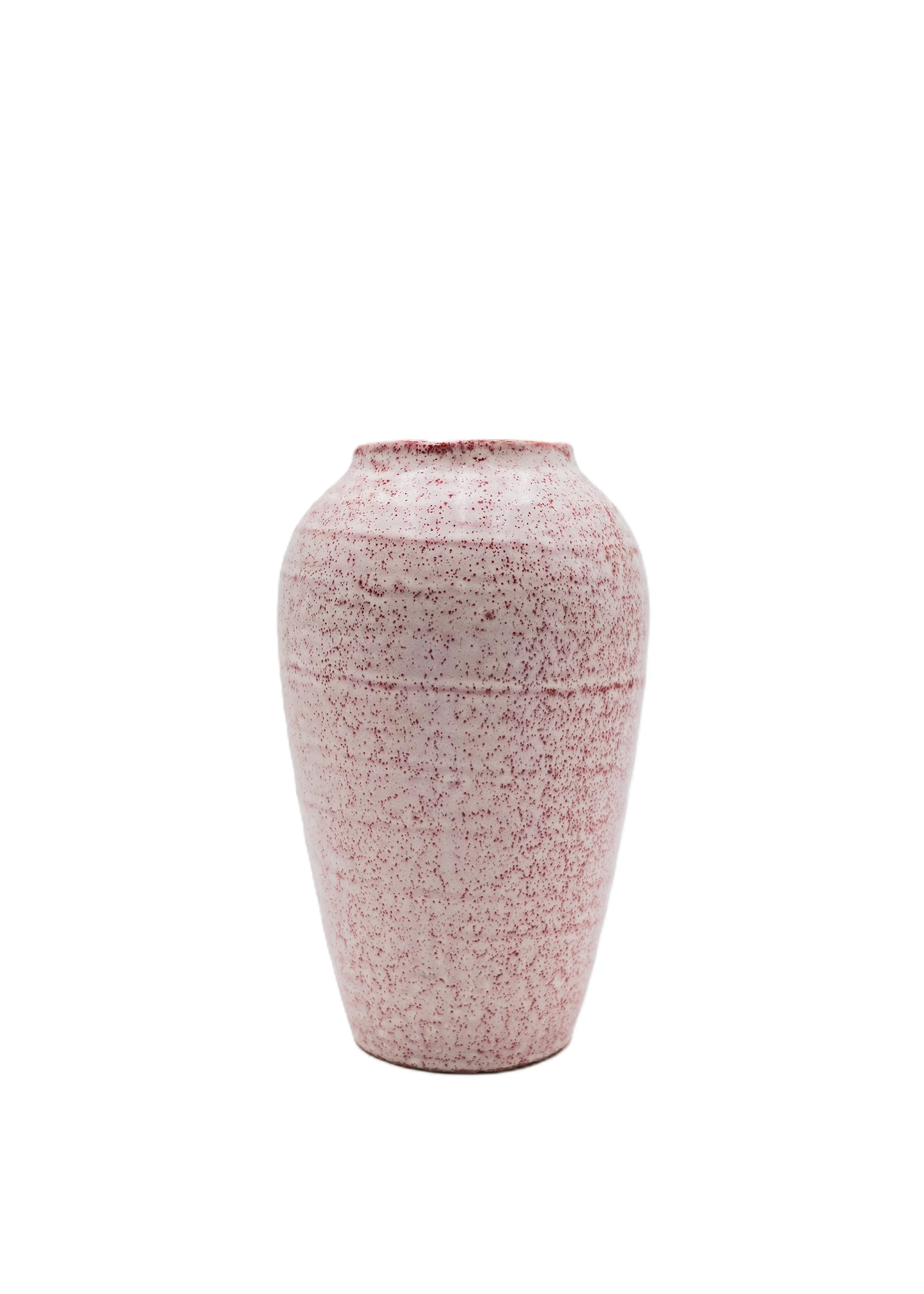 Speckled Rose & White Glazed Ceramic Vase