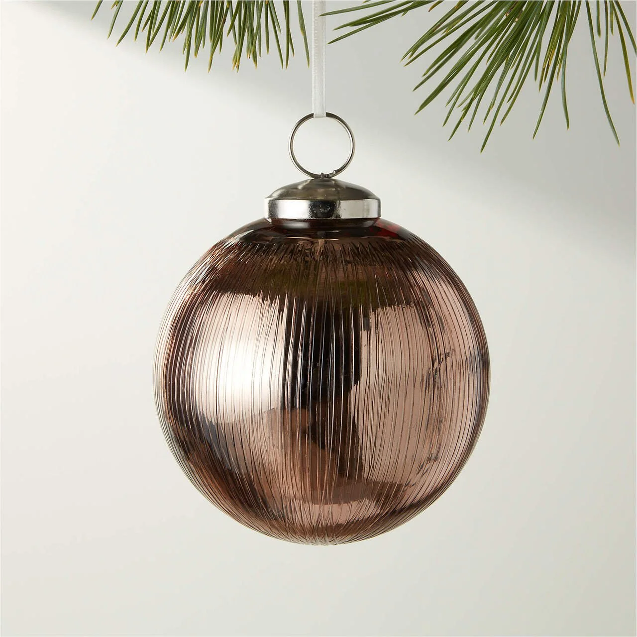 Etched Bronze Glass Ornament