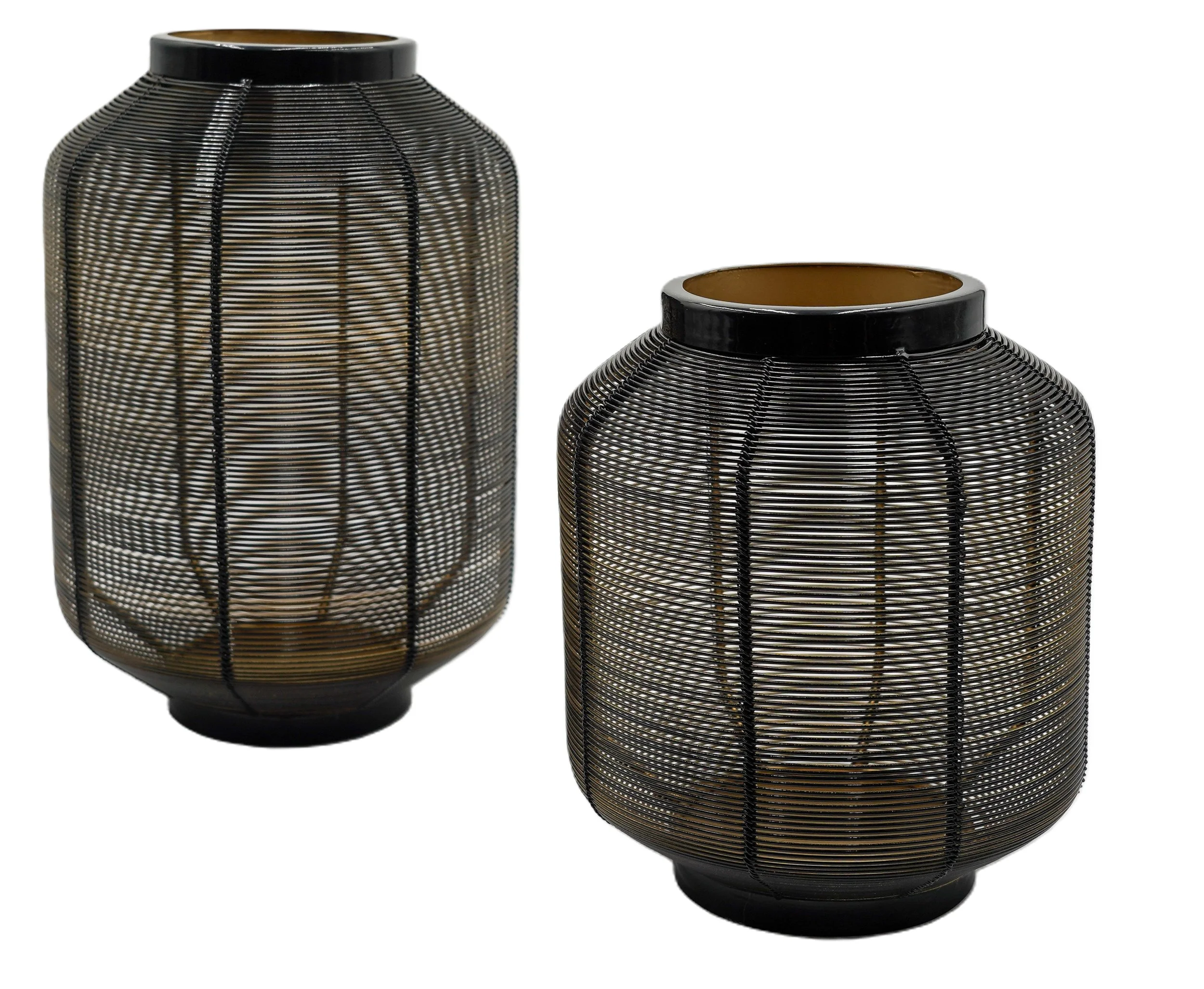 Black & Gold Wire Metal Lantern