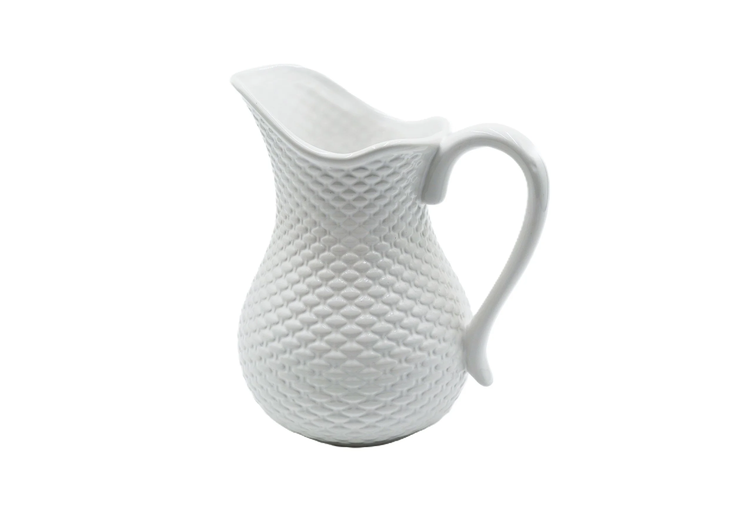White Basketweave Pitcher