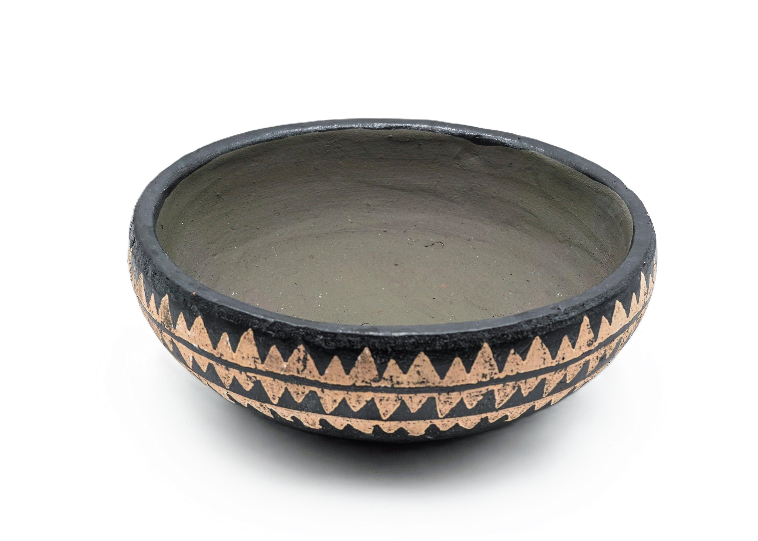 Black & Cream Tribal Terracotta Bowl