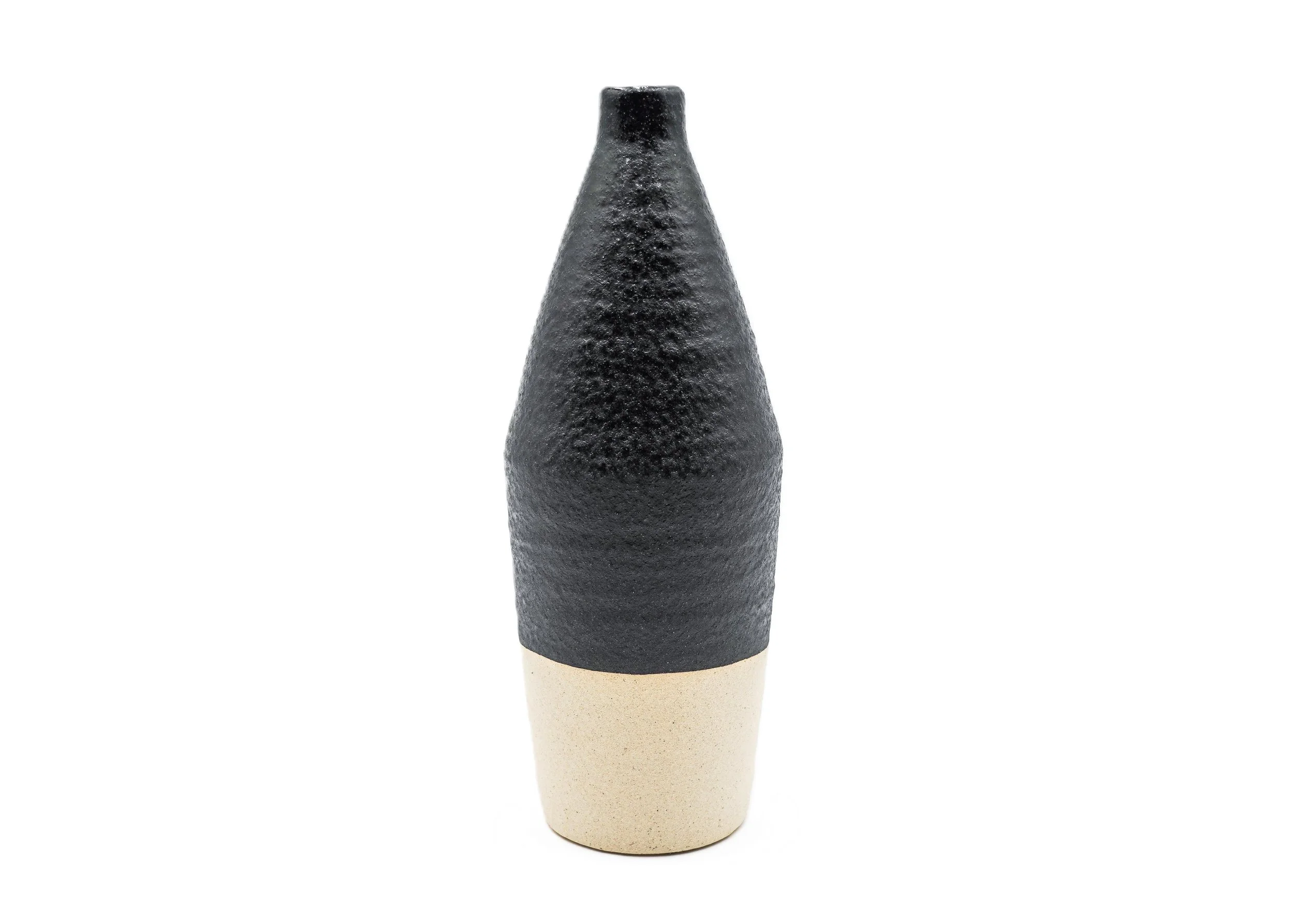 Black & Cream Two-Tone Large Ceramic Vessel