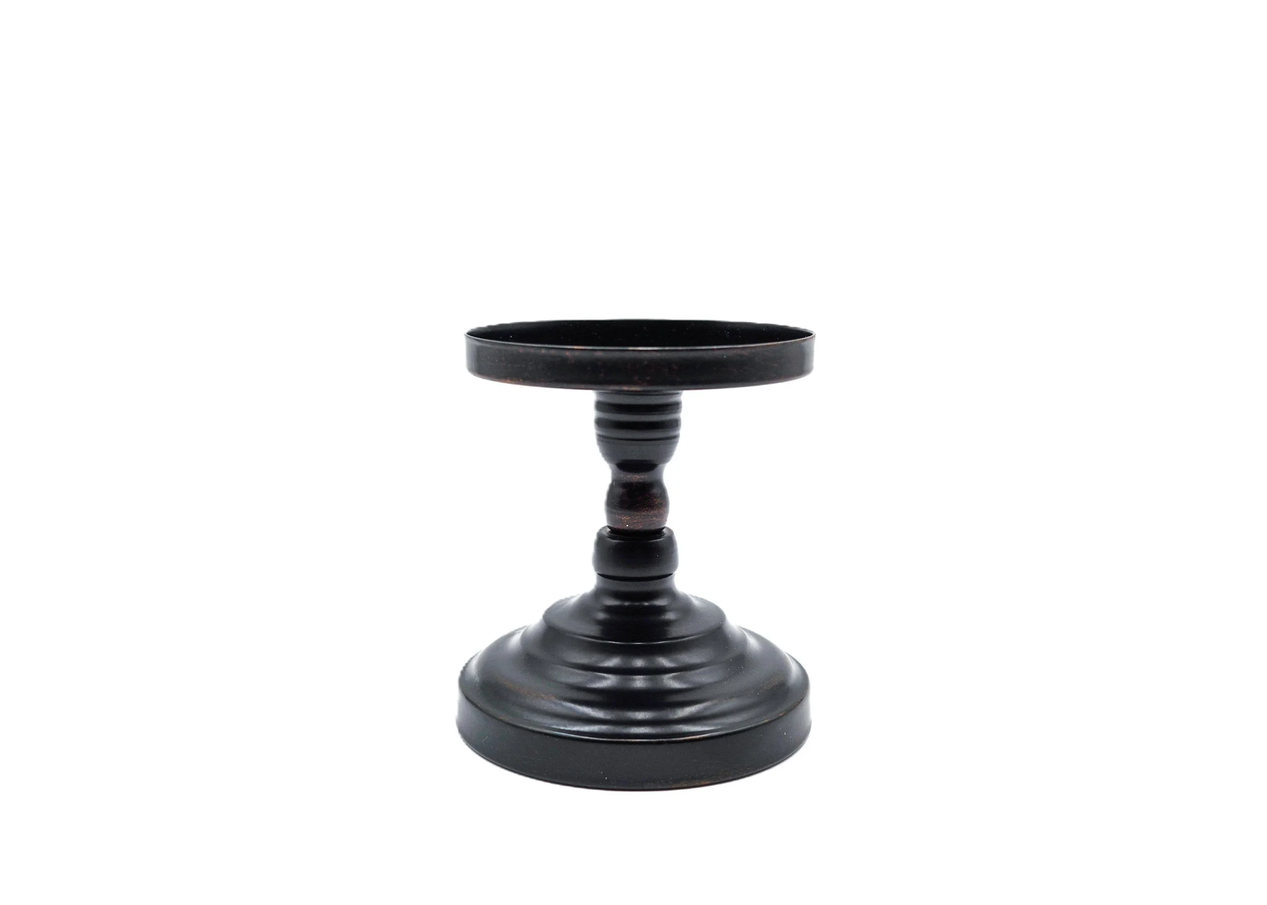 Matte Black Metal Pillar Candleholder