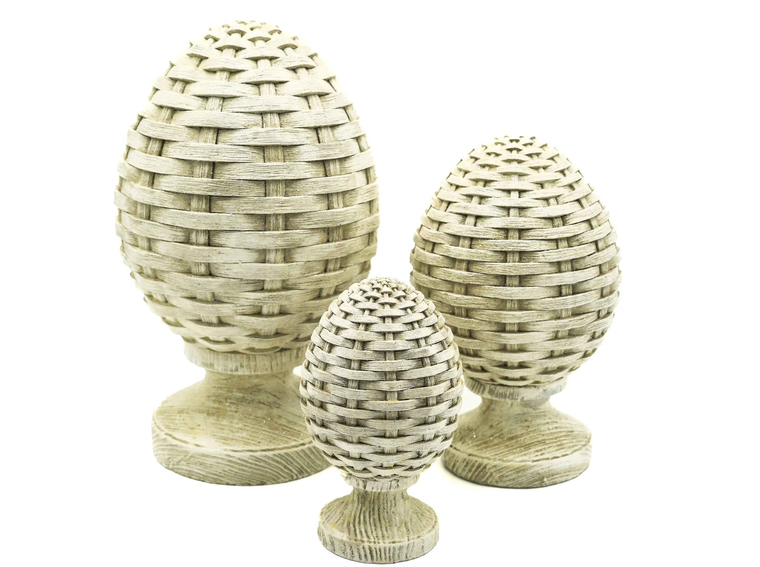 White Basketweave Egg Set