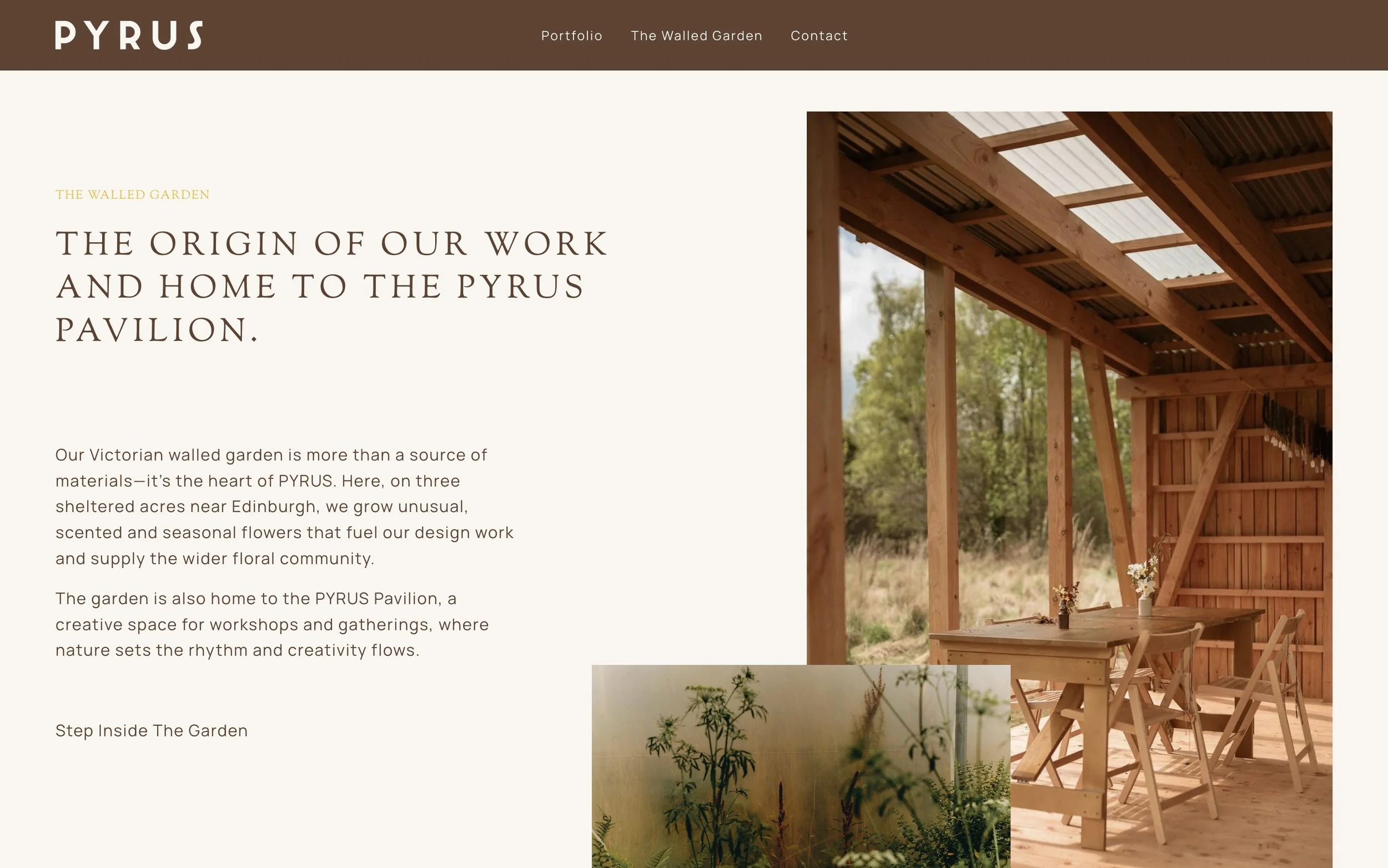 PYRUS
Botanical Studio
Operating from a walled garden in East Lothian, PYRUS has built a reputation for sculptural floristry rooted in British-grown flowers. With more than a decade of history, the studio required a digital platform to