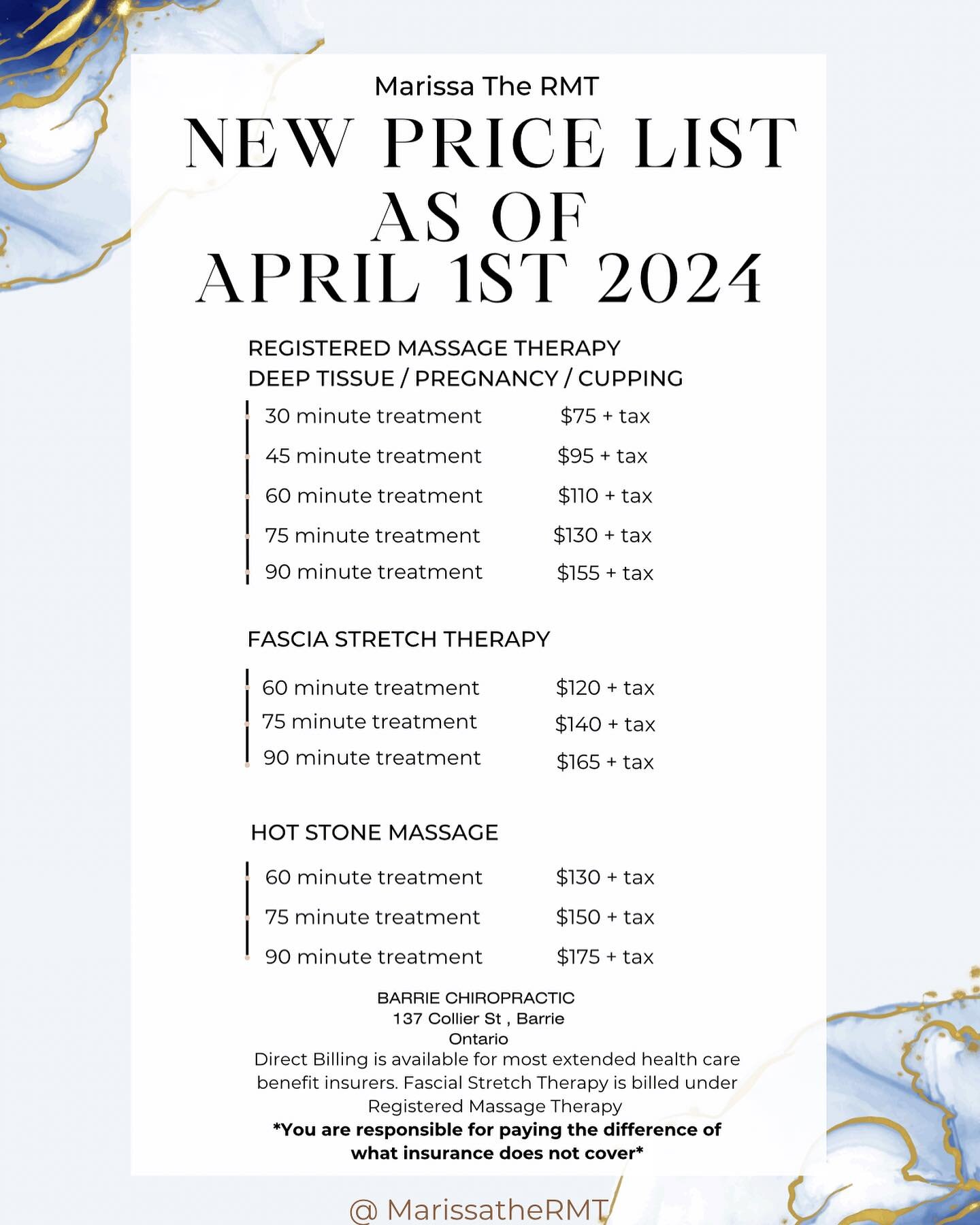 🌿 Attention valued clients! 🌿

📢 There will be a small fee increase📢

Effective April 1st, 2024, there will be a modest adjustment to my massage therapy rates. In order to continue providing top-notch service and investing in ongoing training and