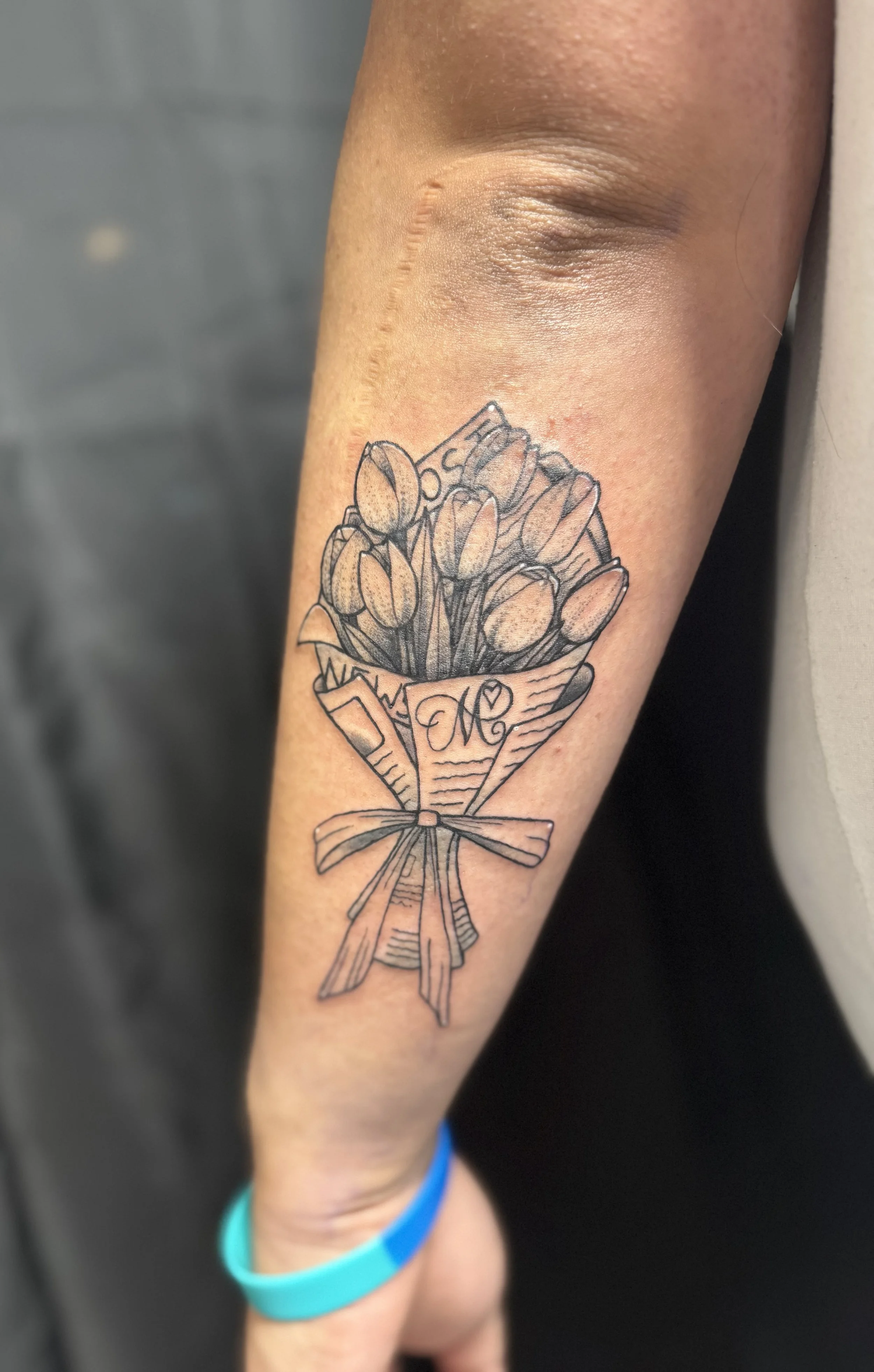 BG tulips in newspaper bouquet.jpg