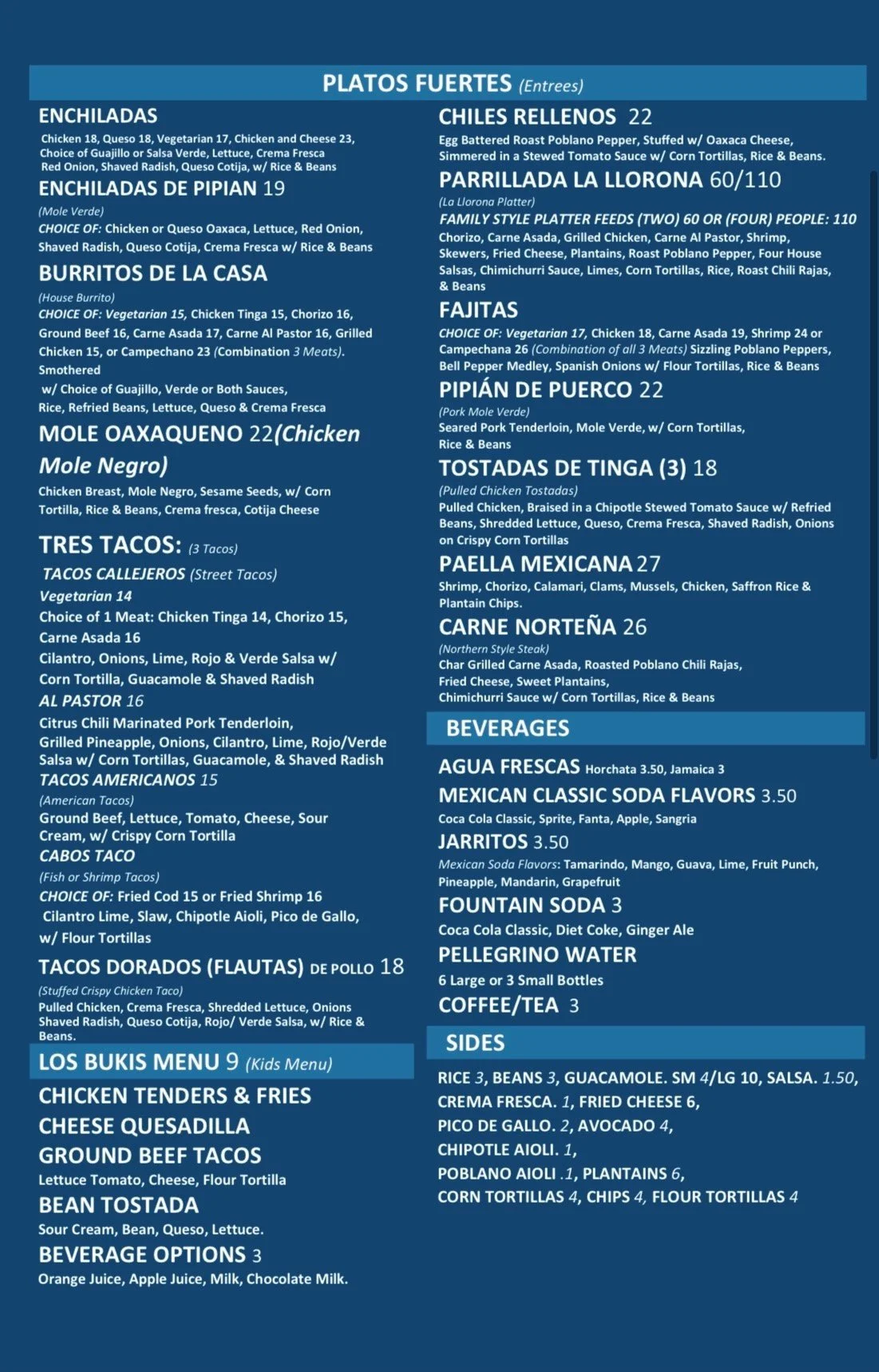 Gallery 1 — La Llorona Progressive Mexican Cuisine