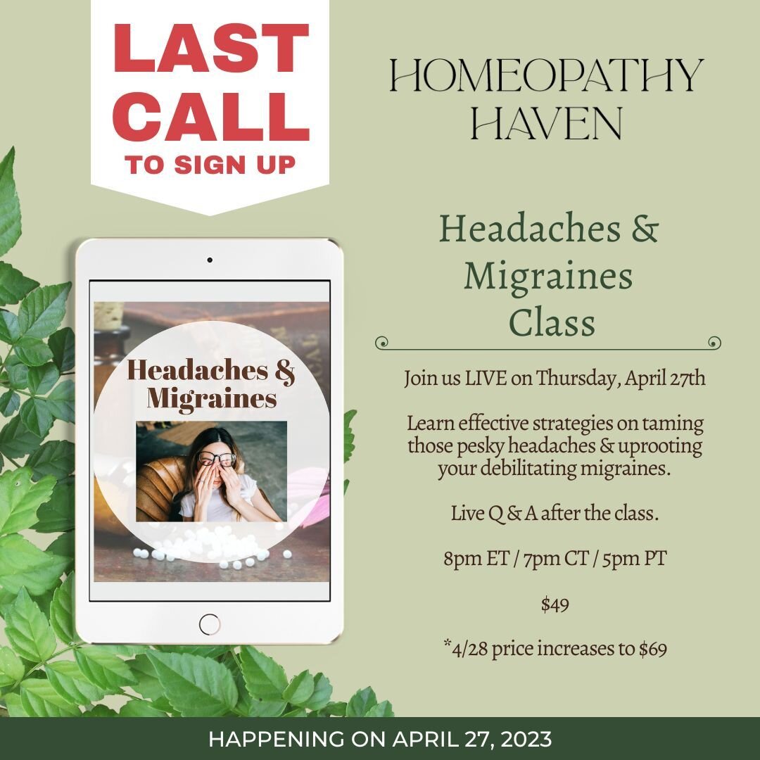 Healing Approaches to Headaches &amp; Migraines

LIVE class followed by Q&amp;A

Thursday April 27, 2023 @ 8:00pm ET / 7:00pm CT / 5:00pm PT

This class is designed for individuals who suffer from headaches and migraines and are looking for ways to e