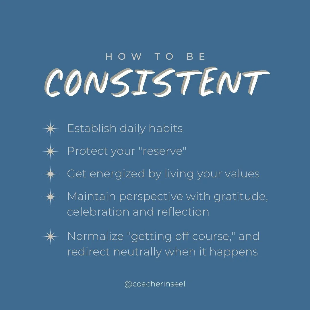 🧩 The third (and arguably most intimidating) piece of the puzzle: consistency. 

My clients struggle with this piece most of all, but we can fix that.

How it&rsquo;s normally framed: Life is wildly inconsistent. Everything - our jobs, relationships